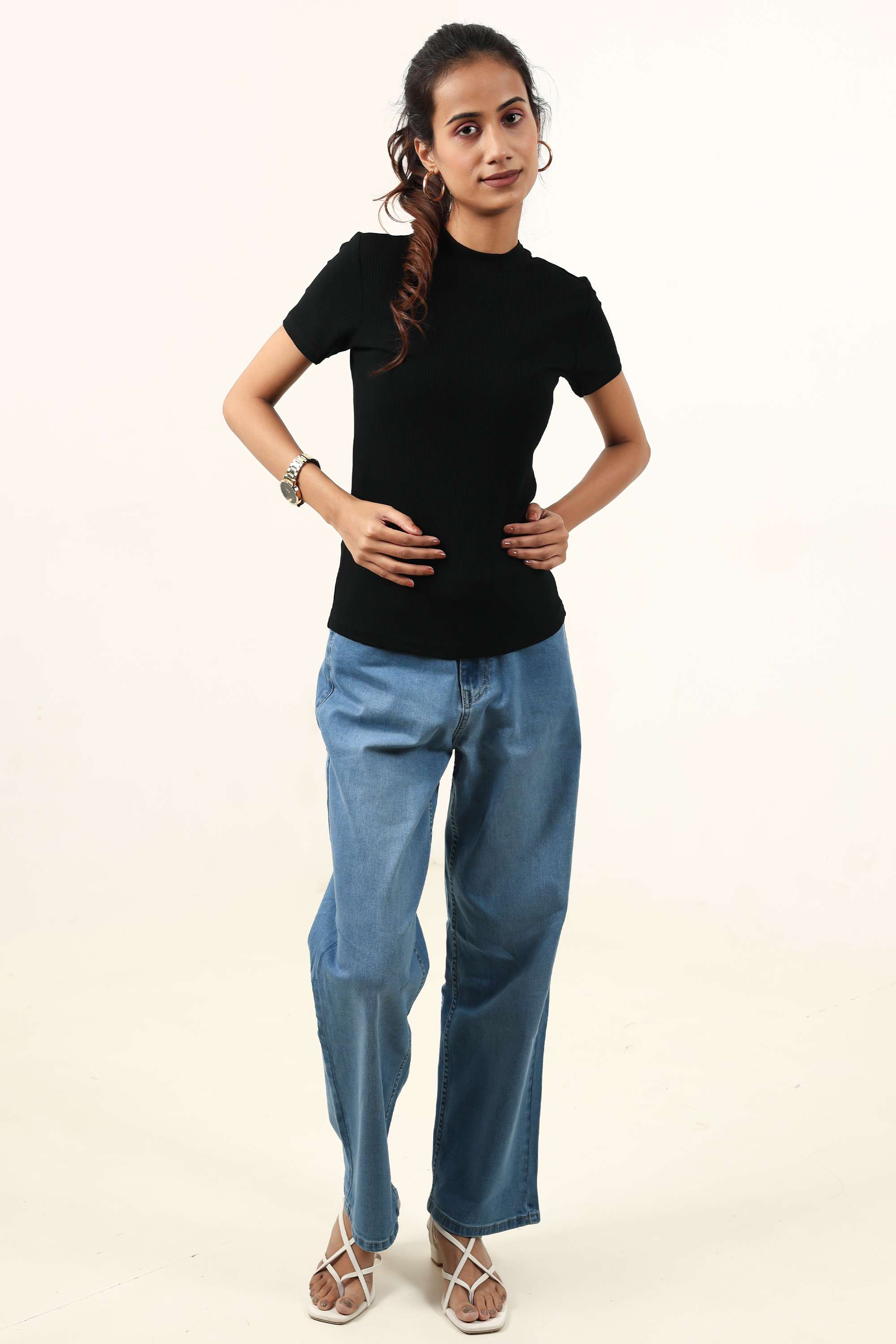 intune Solid Viscose Blend Collared Women's Top-picture-40