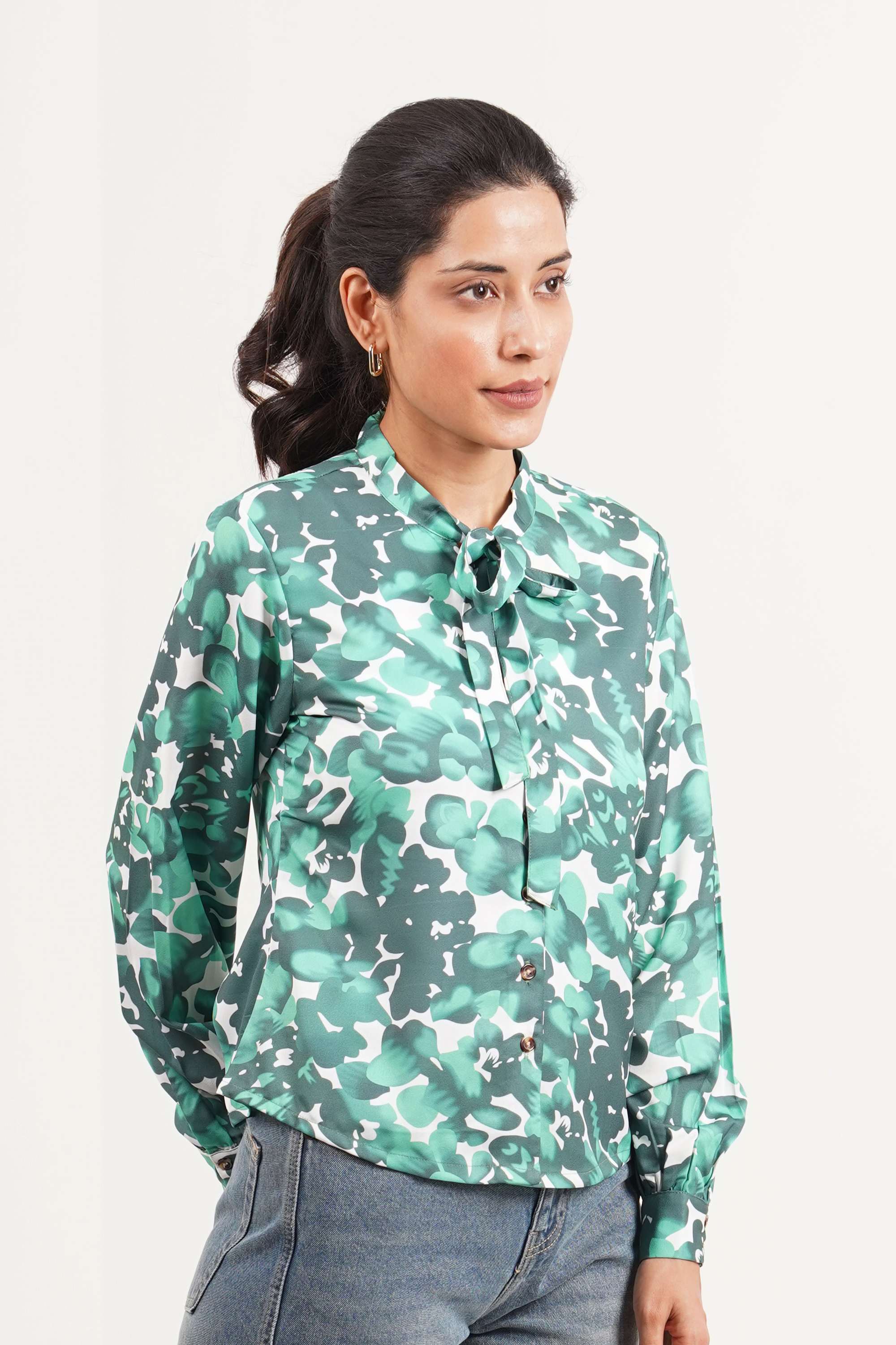intune Printed Polyester Collared Women Top-picture-29