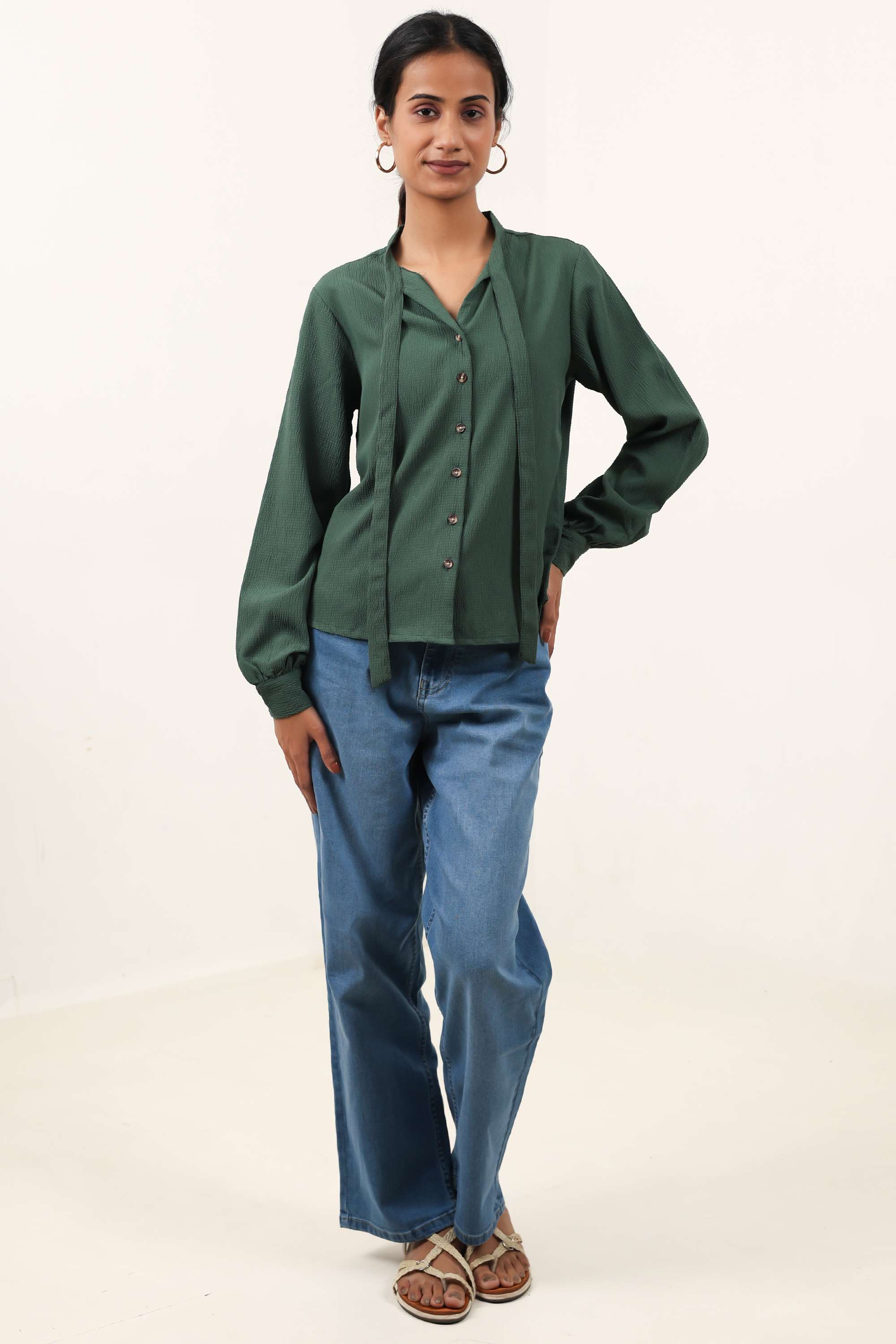 intune Solid Polyester Collared Women Shirt-picture-38