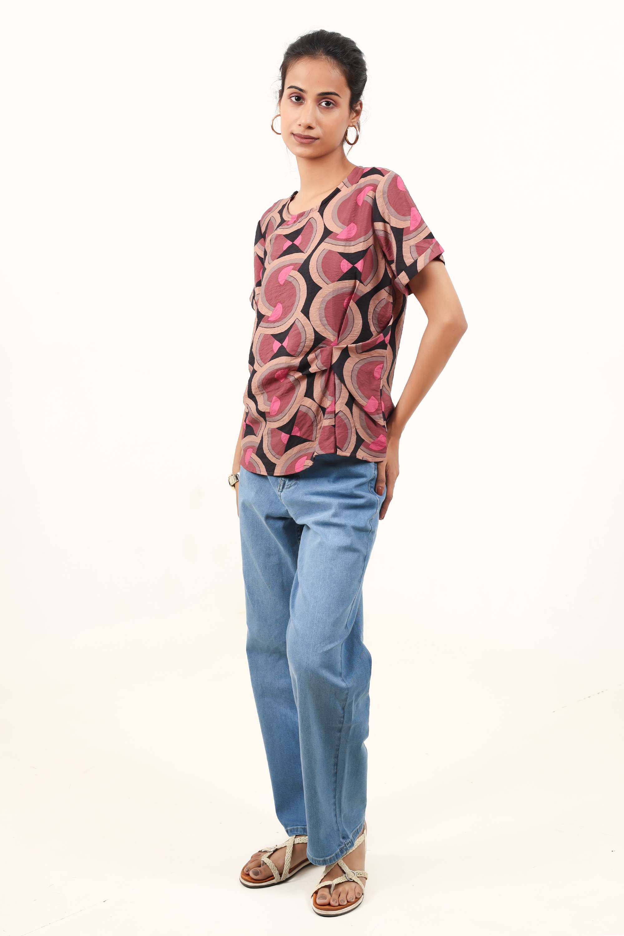 intune Printed Viscose Round Neck Women Top-picture-26