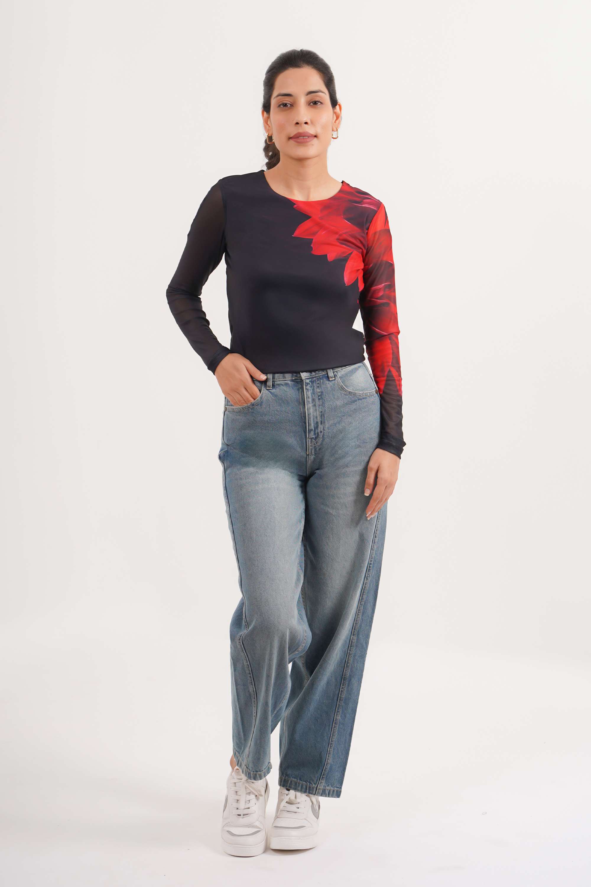 intune Printed Round Neck Polyester Women's Casual Wear Top-picture-16