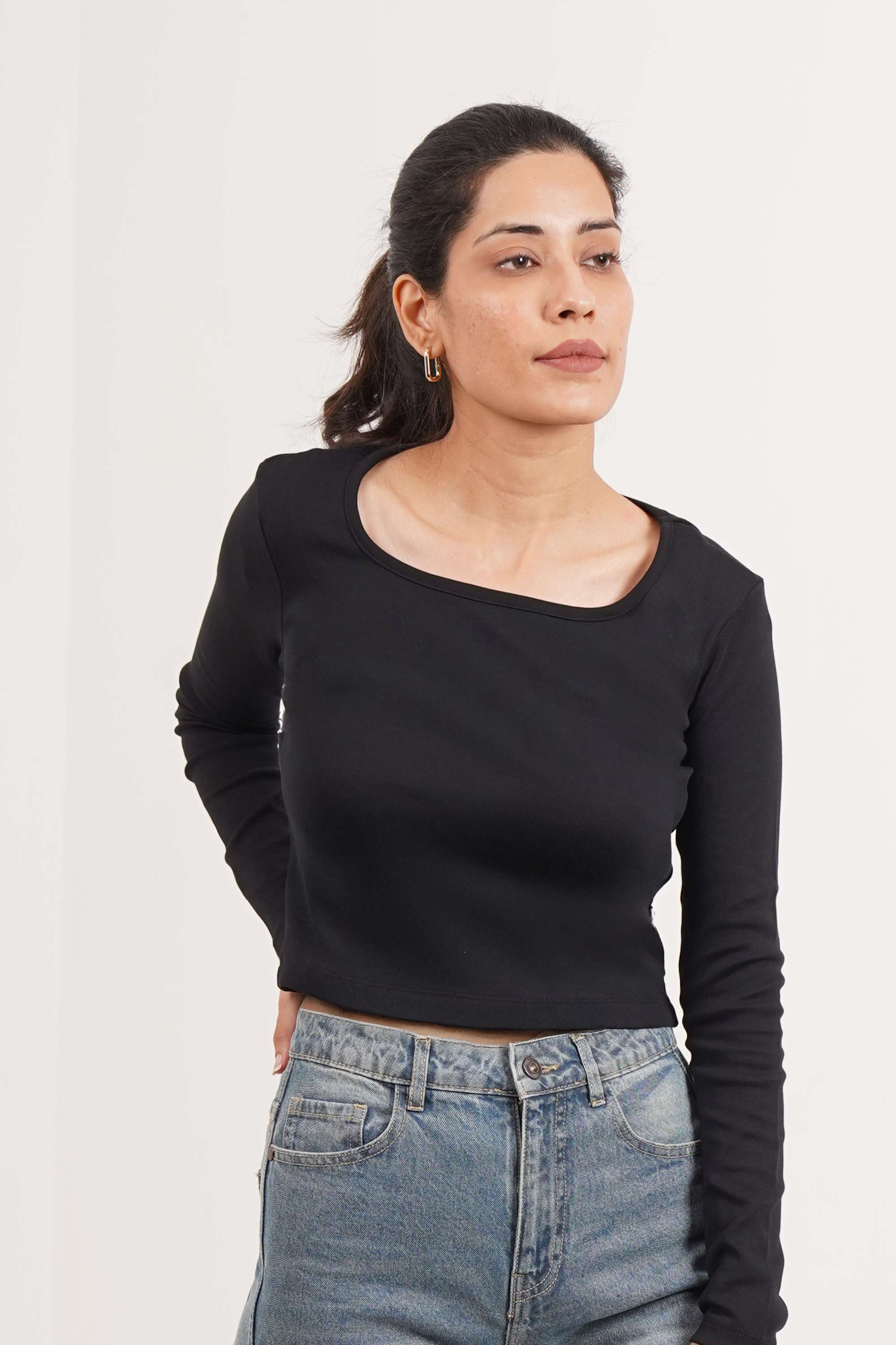 intune Solid Cotton Square Neck Women Top-picture-14