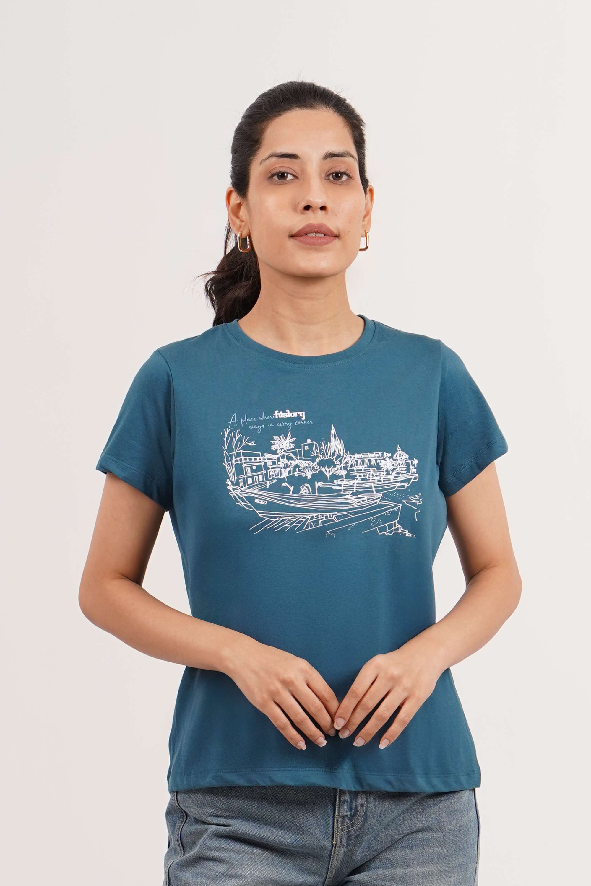 intune Printed Cotton Round Neck Women T-Shirt-picture-31