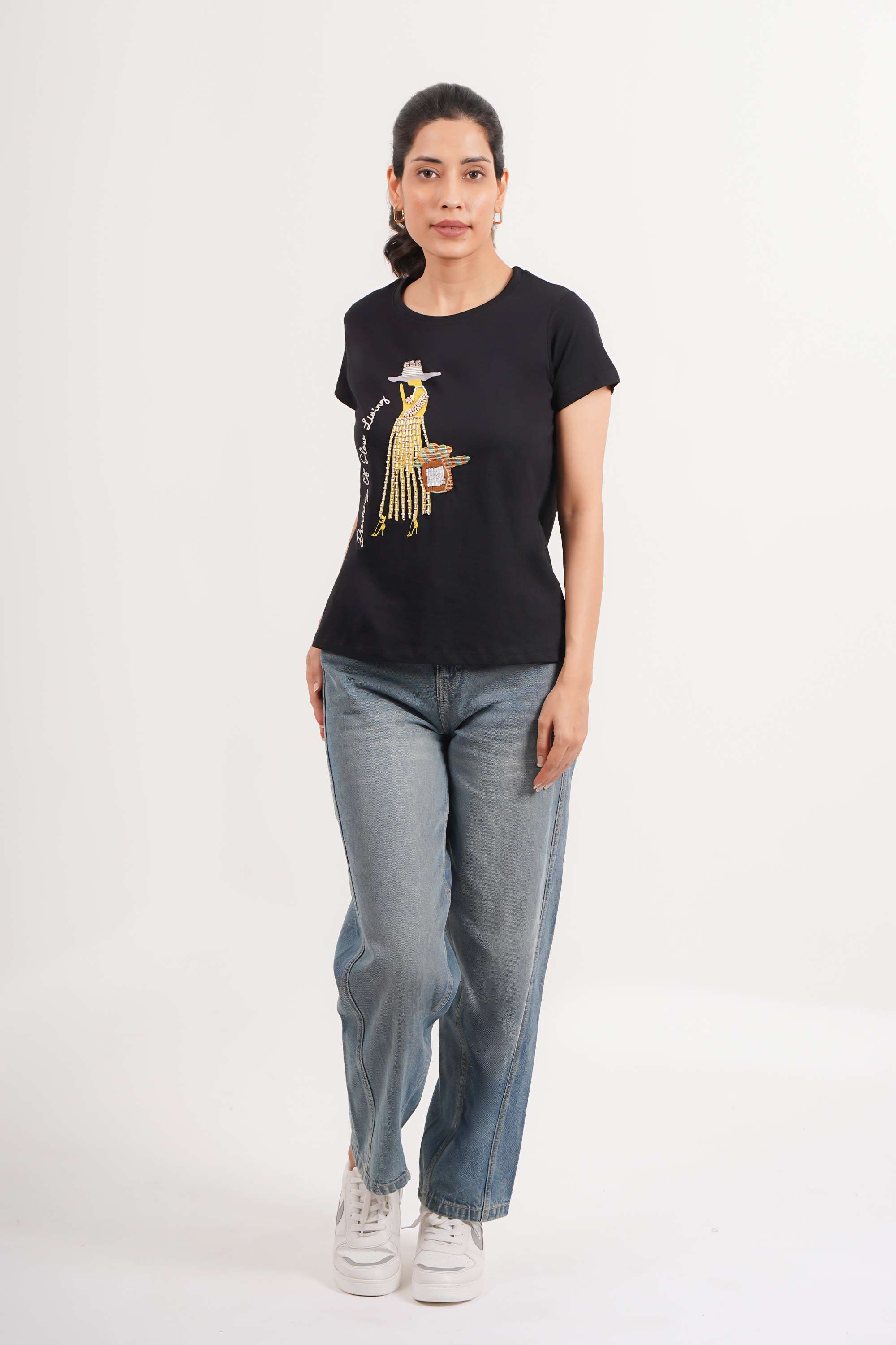 intune Embellished Cotton Round Neck Women T-Shirt-picture-13