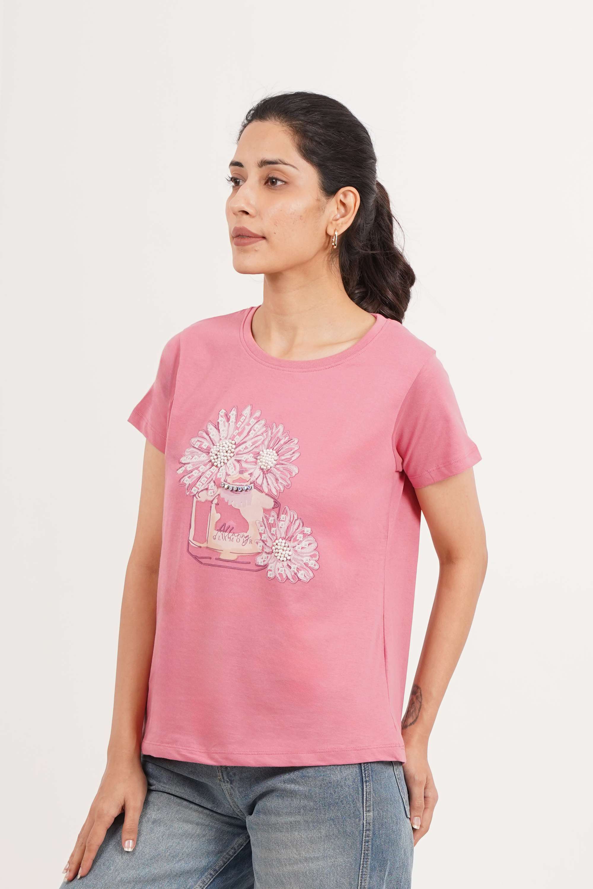 intune Embellished Cotton Round Neck Women T-Shirt-picture-16