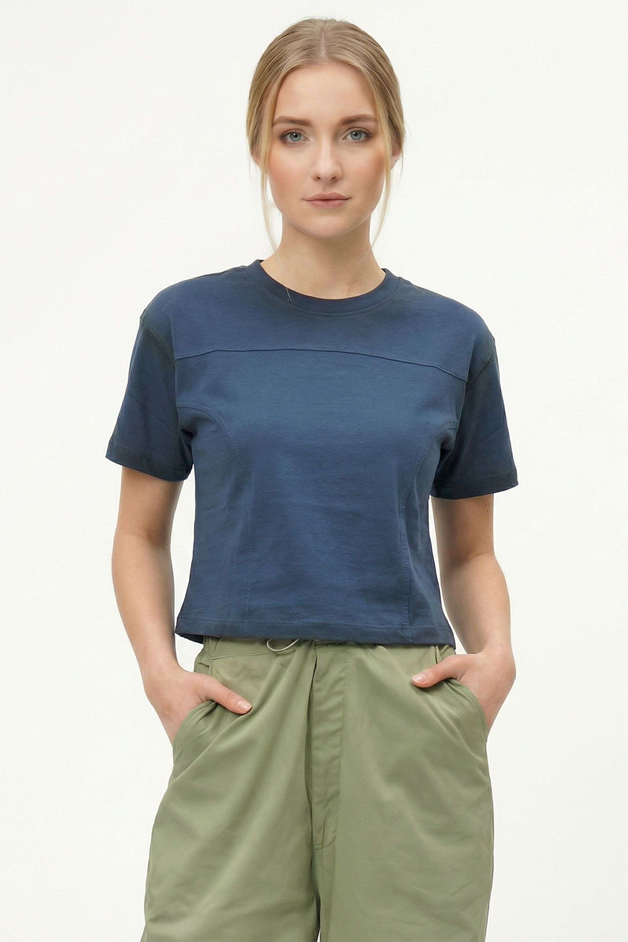 intune Solid Cotton Short Sleeves Slim Fit Casual Wear Women T-Shirt-picture-24