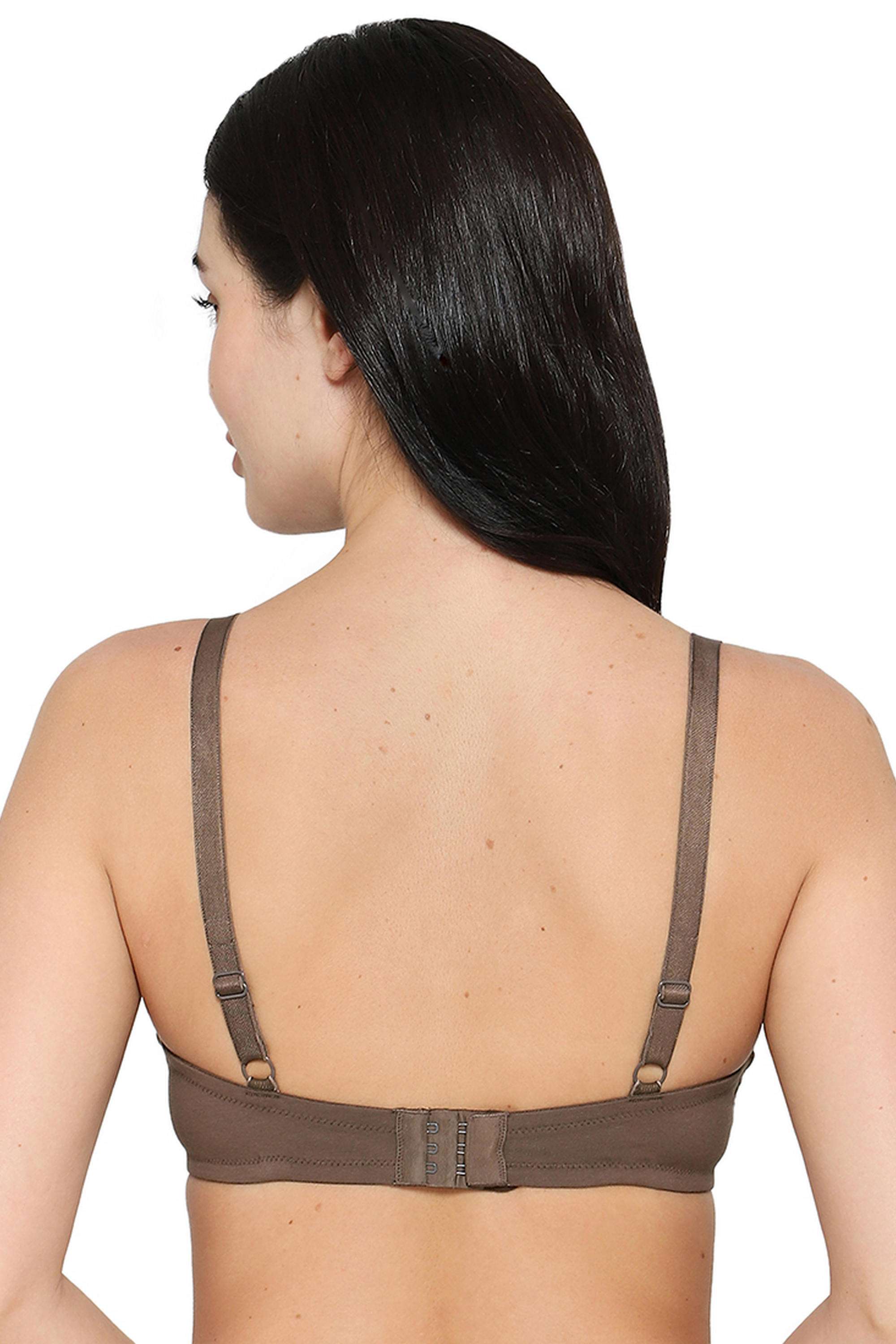 Women-s-BASICS-Essentials-Padded-Non-wired-3/4th-Cup-Everyday-Wear-Cotton-Blend-T-shirt-Bra
