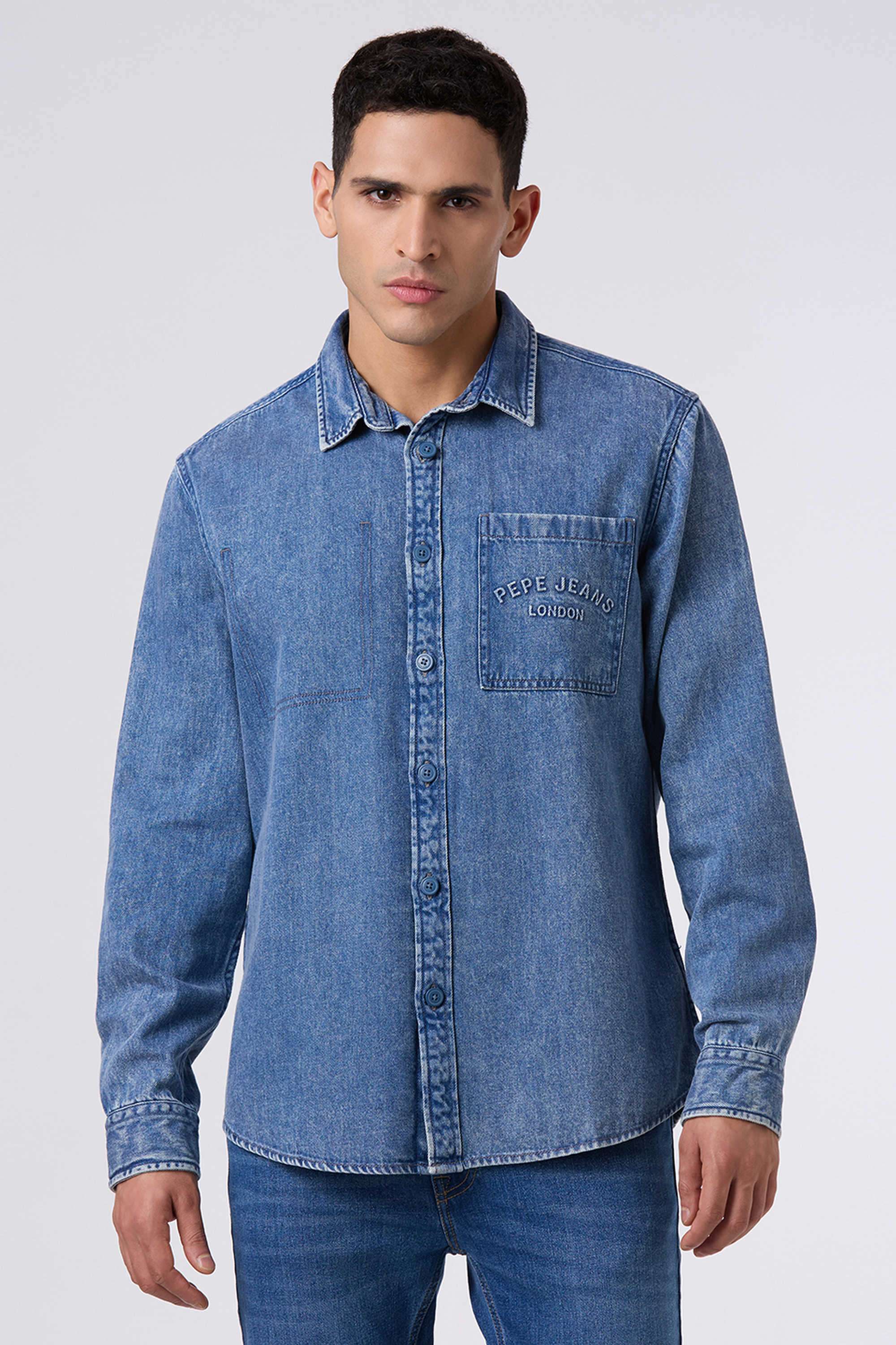 Solid-Cotton-Regular-Fit-Men-s-Shirt