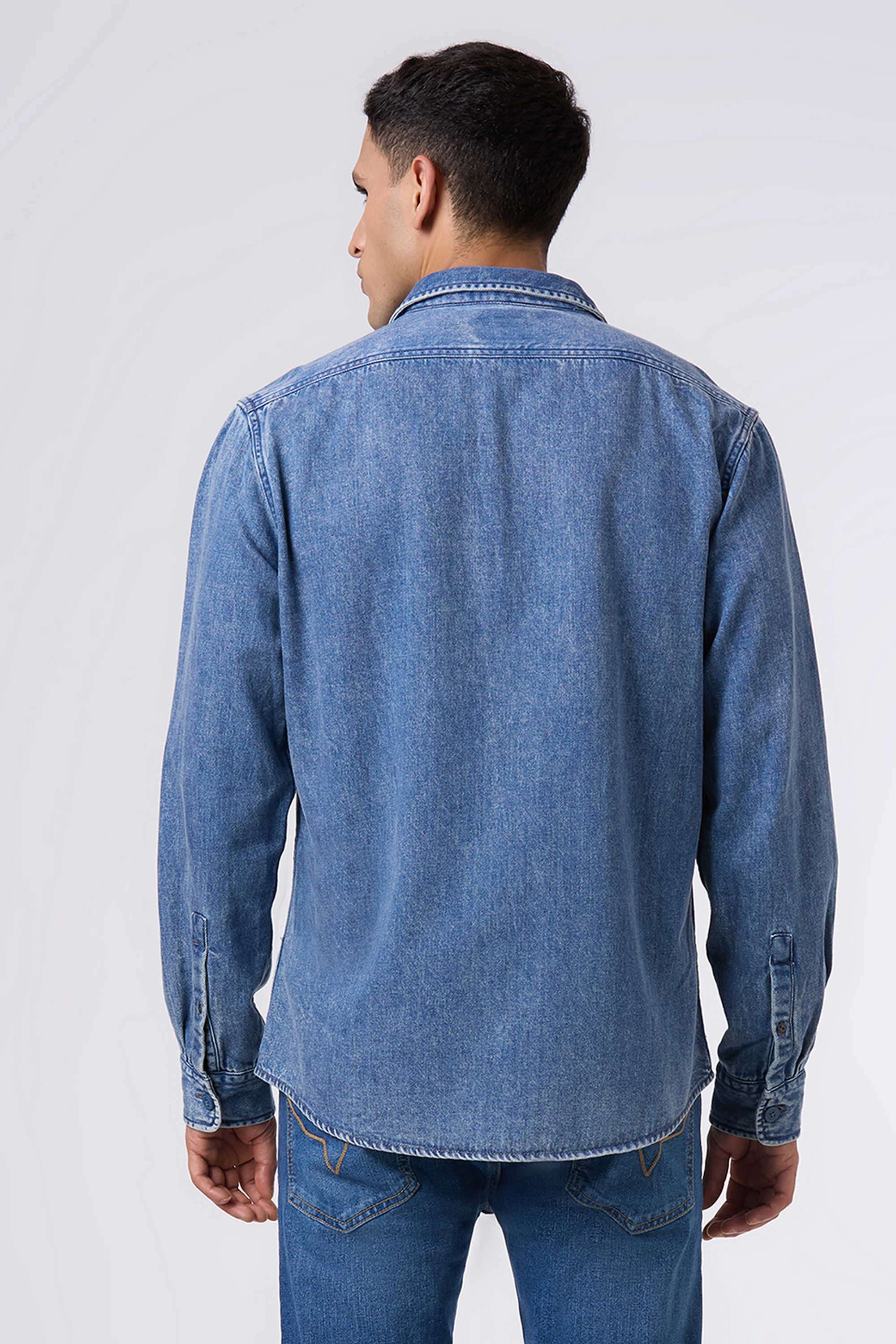 Solid-Cotton-Regular-Fit-Men-s-Shirt