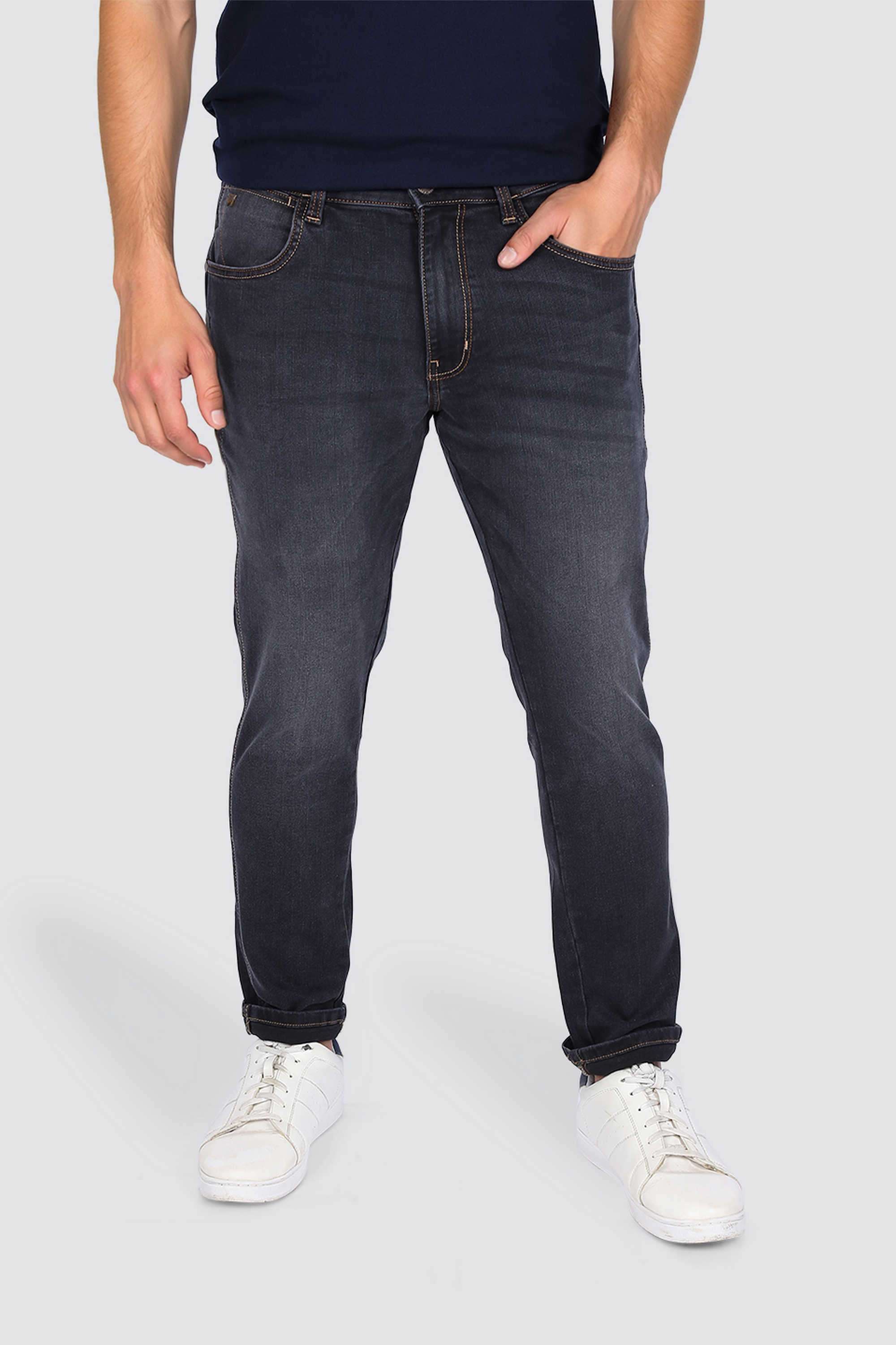 Solid-Cotton-Slim-Fit-Men-s-Jeans