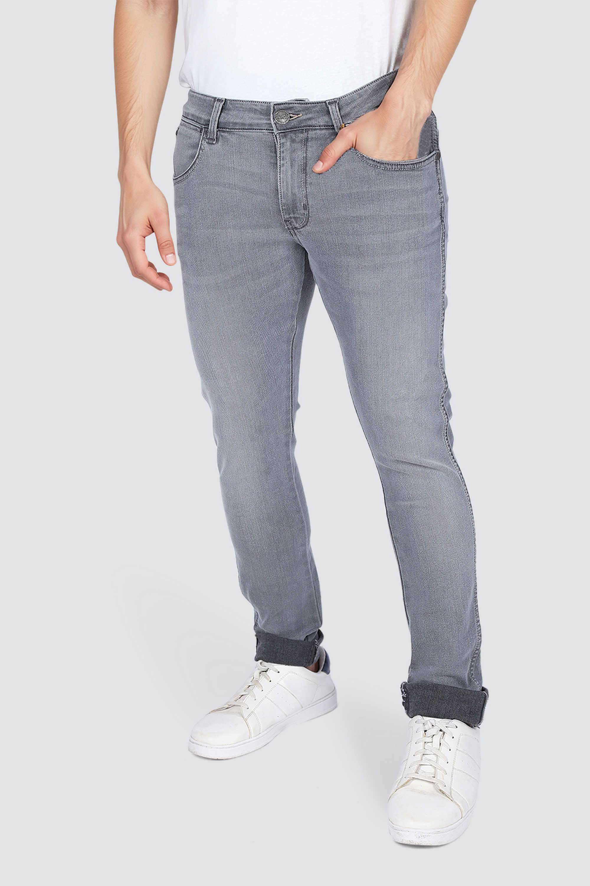 Solid-Cotton-Skinny-Fit-Men-s-Jeans