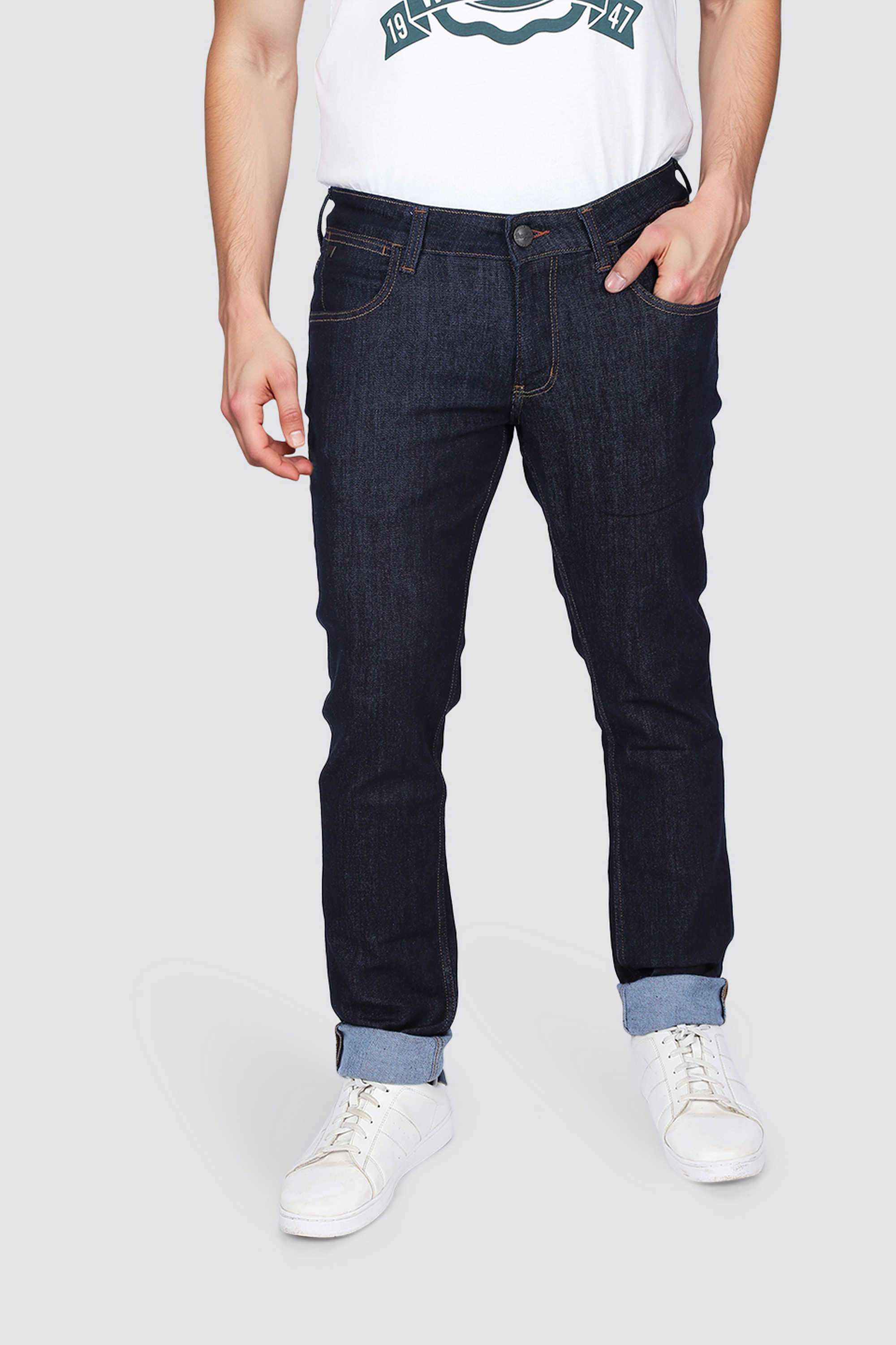 Solid-Cotton-Slim-Fit-Men-s-Jeans