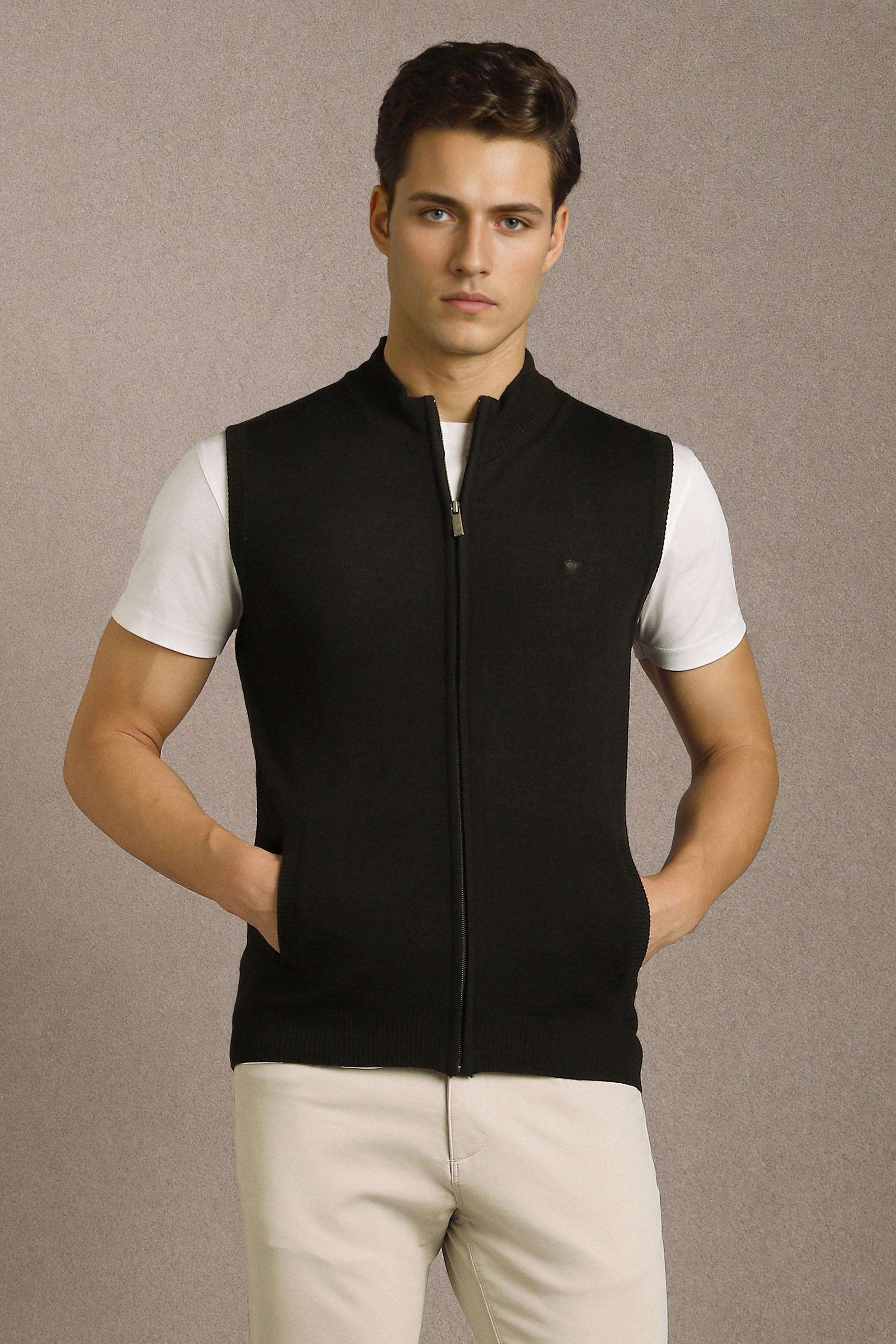 Solid-Blended-Fabric-Regular-Fit-Men-Sweater