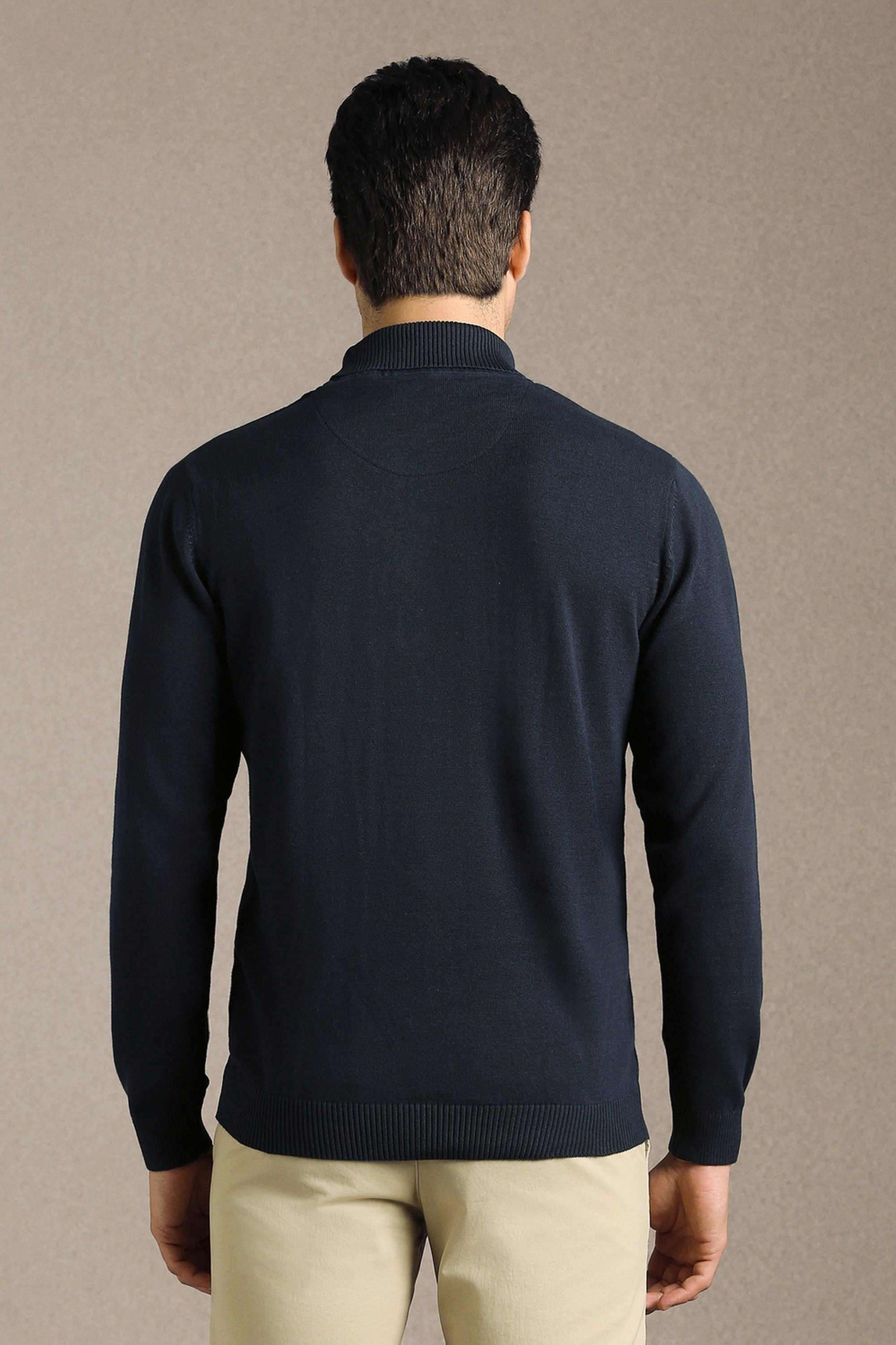 Solid-Acrylic-Blend-High-Neck-Men-s-Sweater
