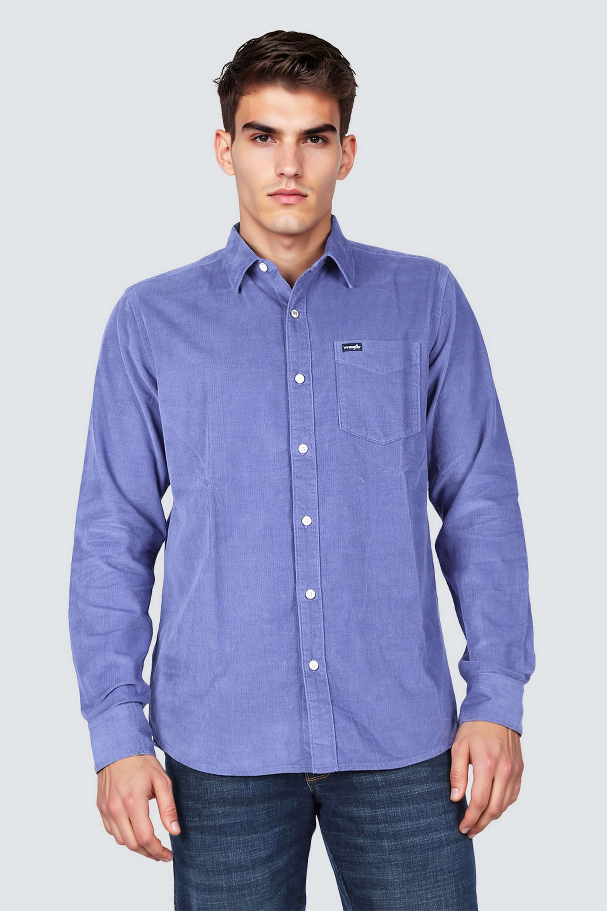Solid-Collared-Cotton-Men-s-Casual-Wear-Shirt