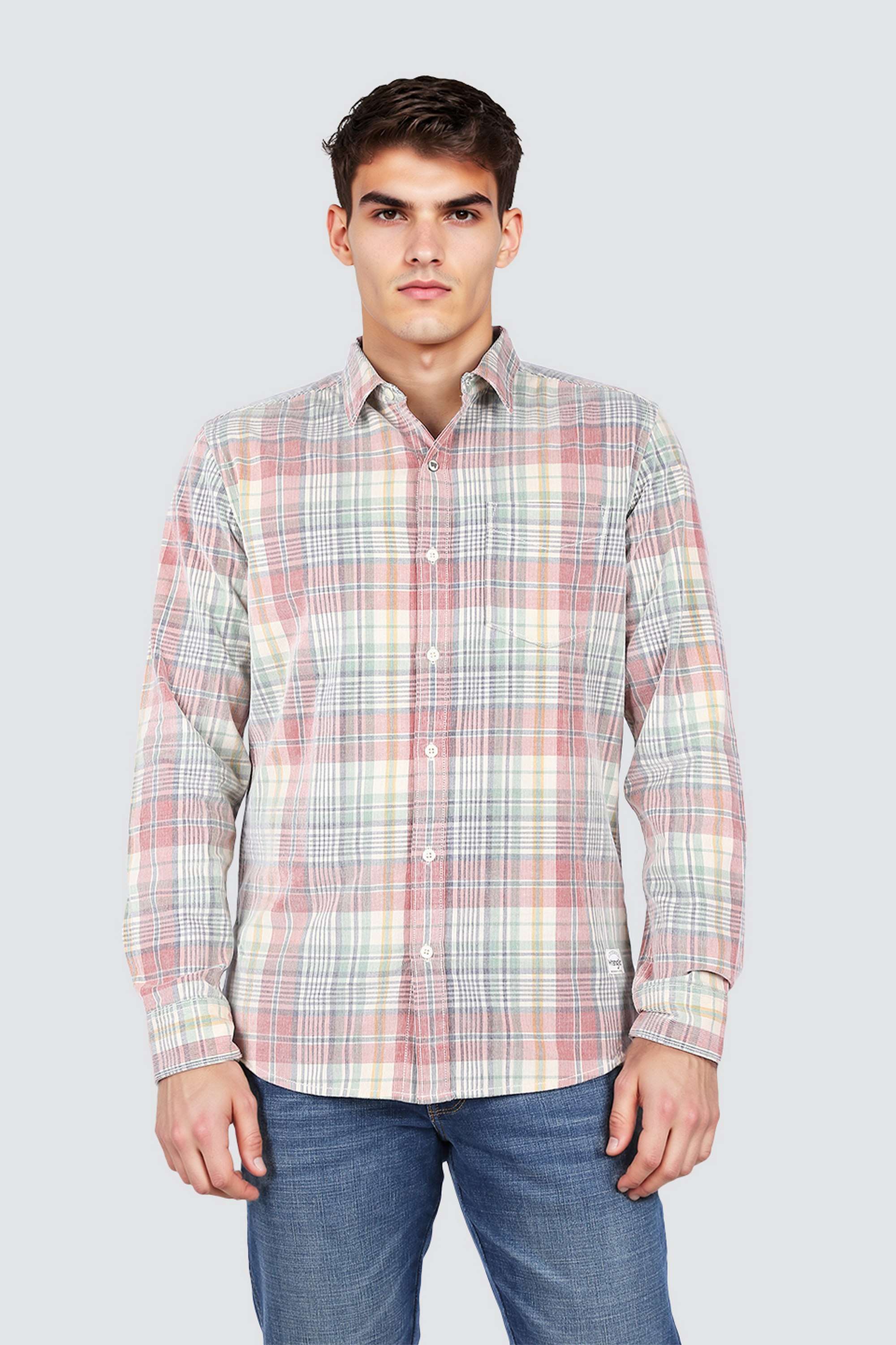 Checks-Collared-Cotton-Men-s-Casual-Wear-Shirt
