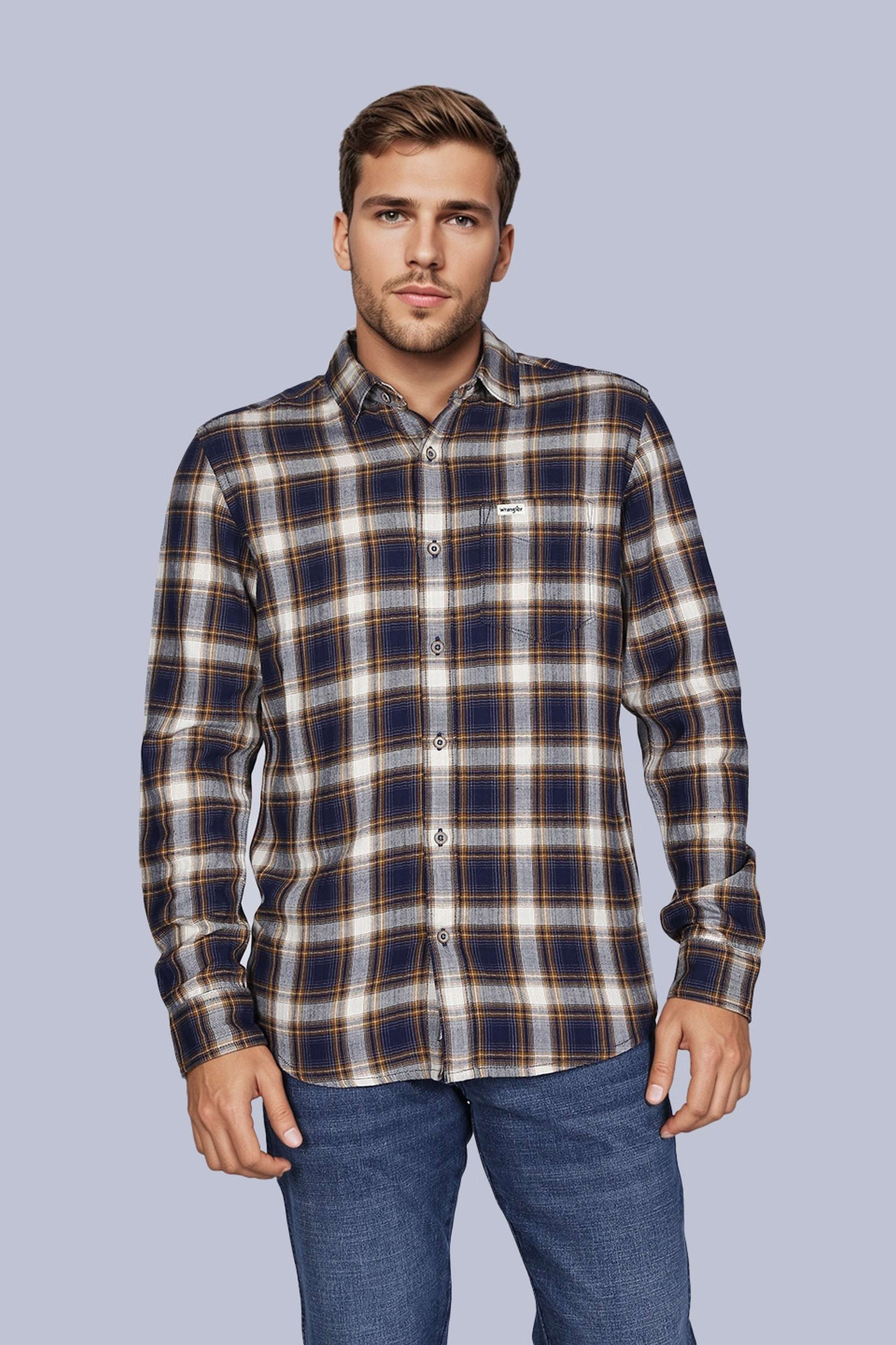 Checks-Collared-Cotton-Men-s-Casual-Wear-Shirt