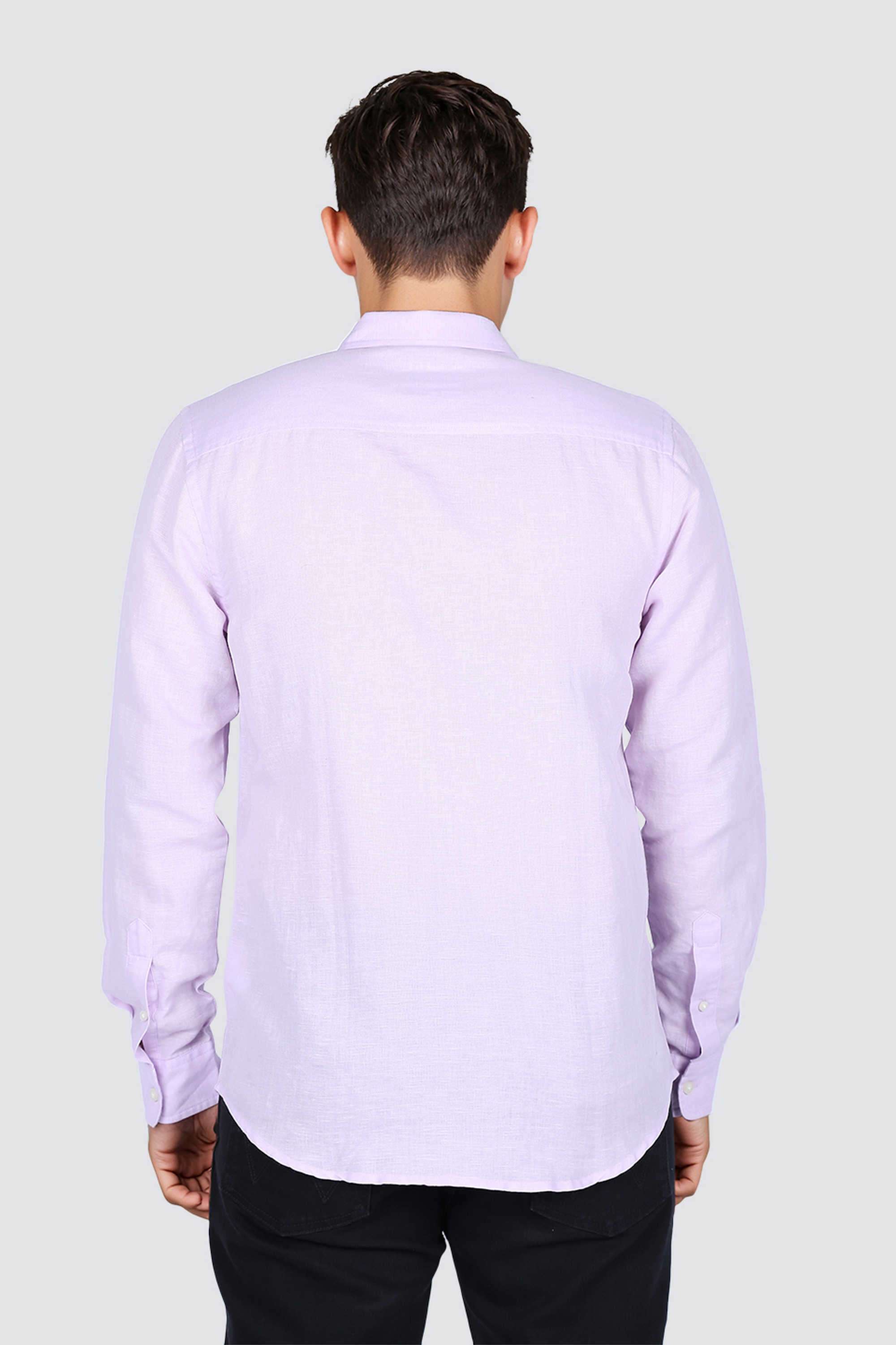 Solid-Linen-Blend-Regular-Fit-Men-Casual-Wear-Shirt