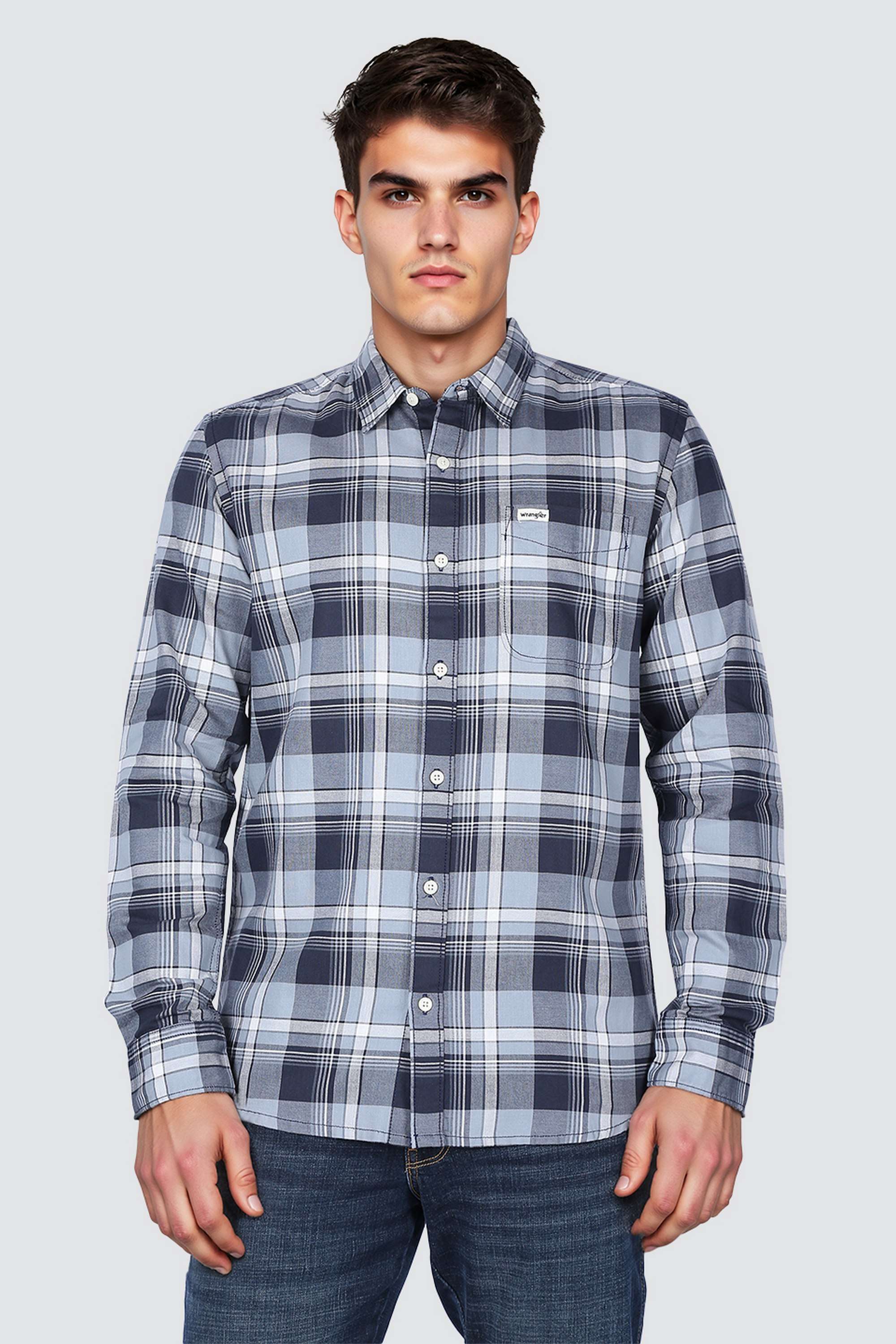 Checks-Collared-Cotton-Men-s-Casual-Wear-Shirt