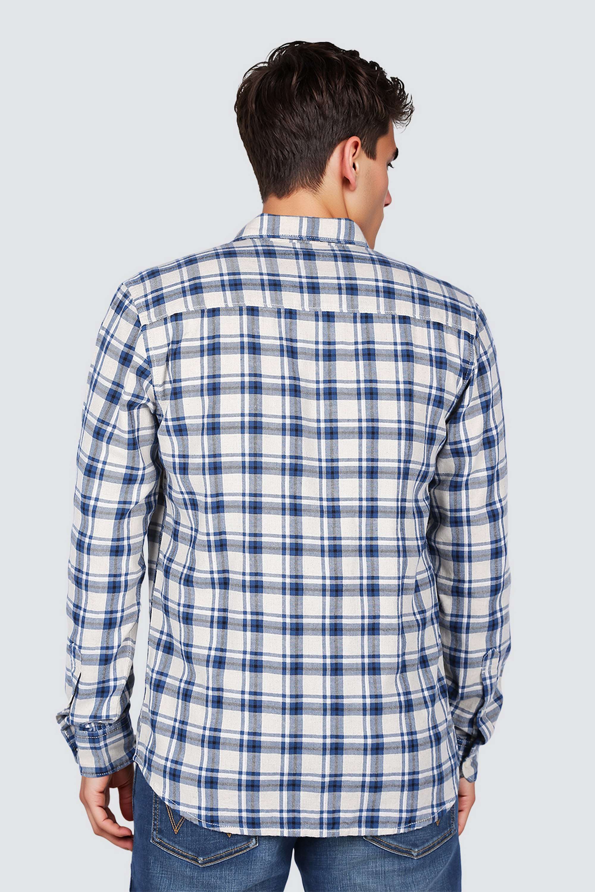 Checks-Collared-Cotton-Men-s-Casual-Wear-Shirt