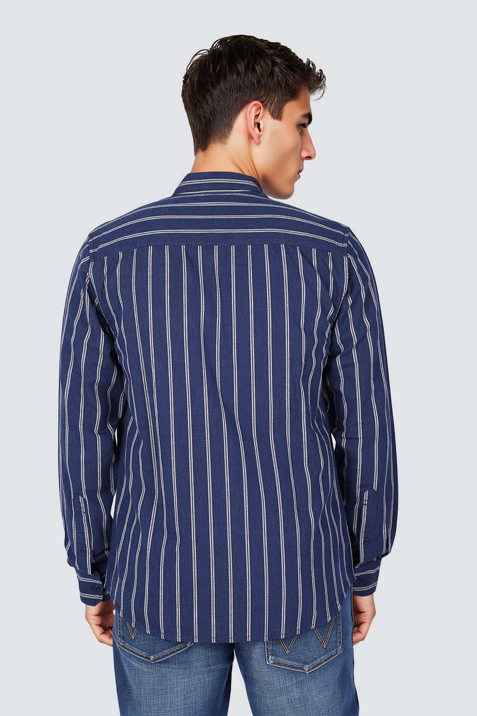 Stripes-Collared-Cotton-Men-s-Casual-Wear-Shirt