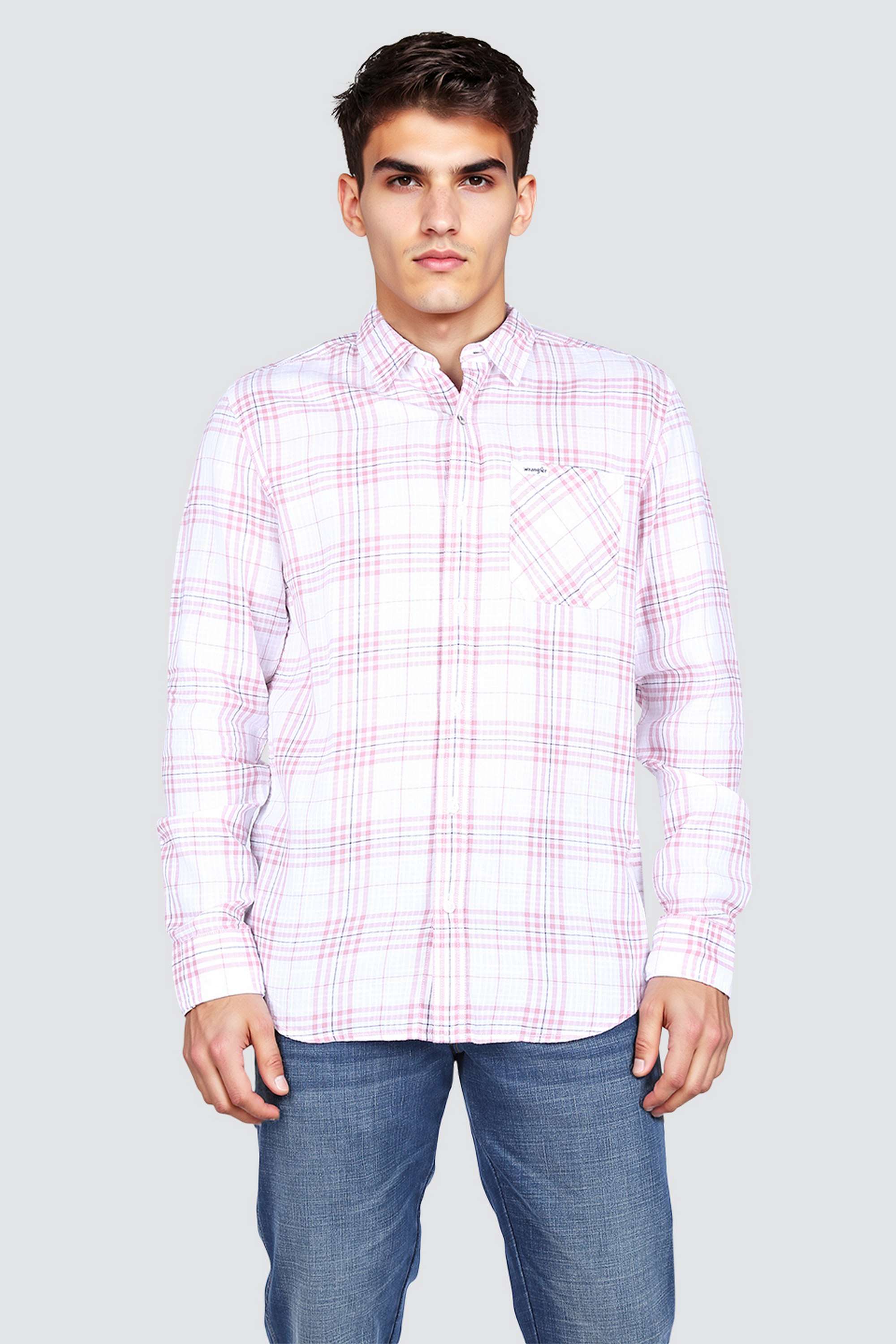 Checks-Collared-Cotton-Men-s-Casual-Wear-Shirt