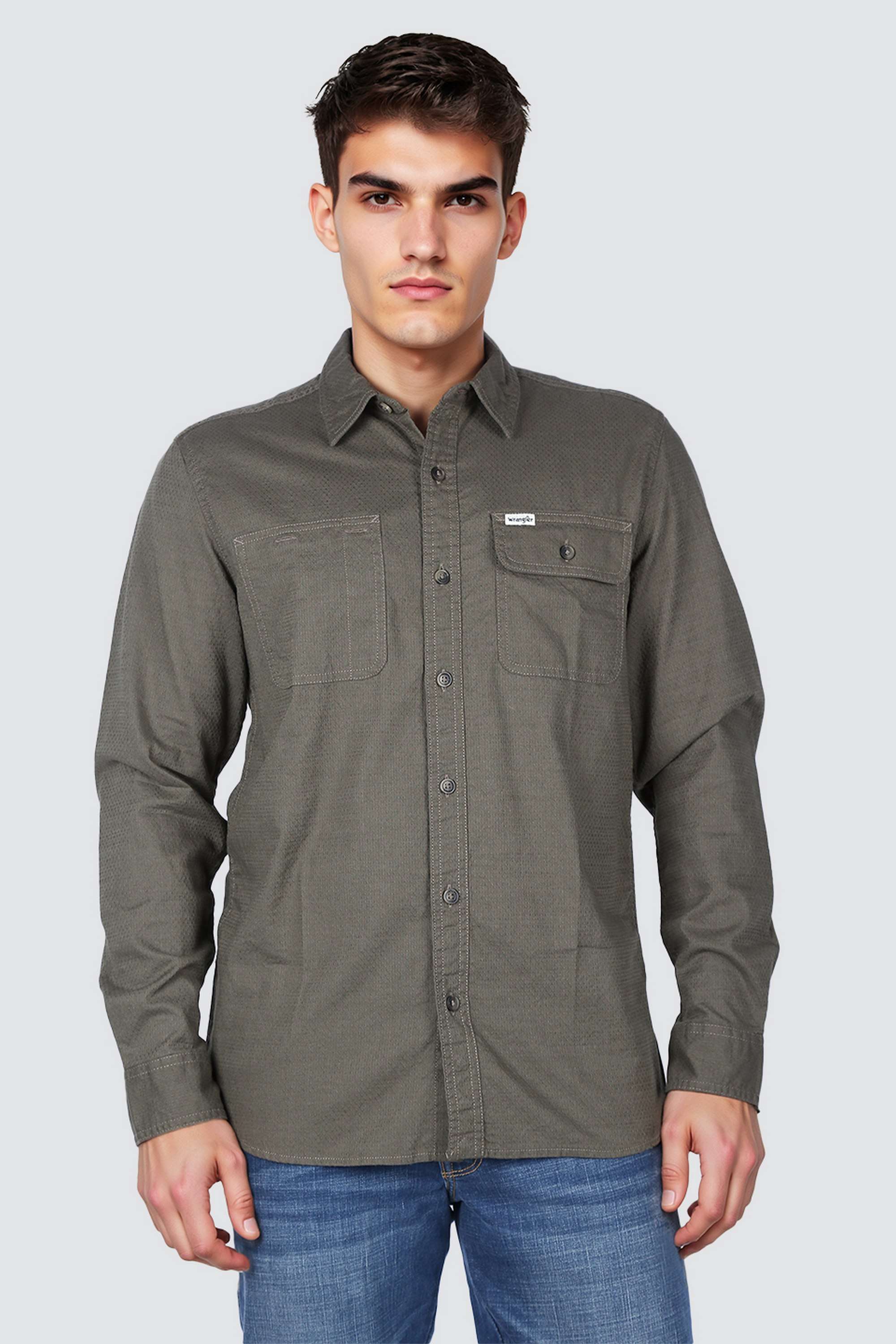 Solid-Collared-Cotton-Men-s-Casual-Wear-Shirt