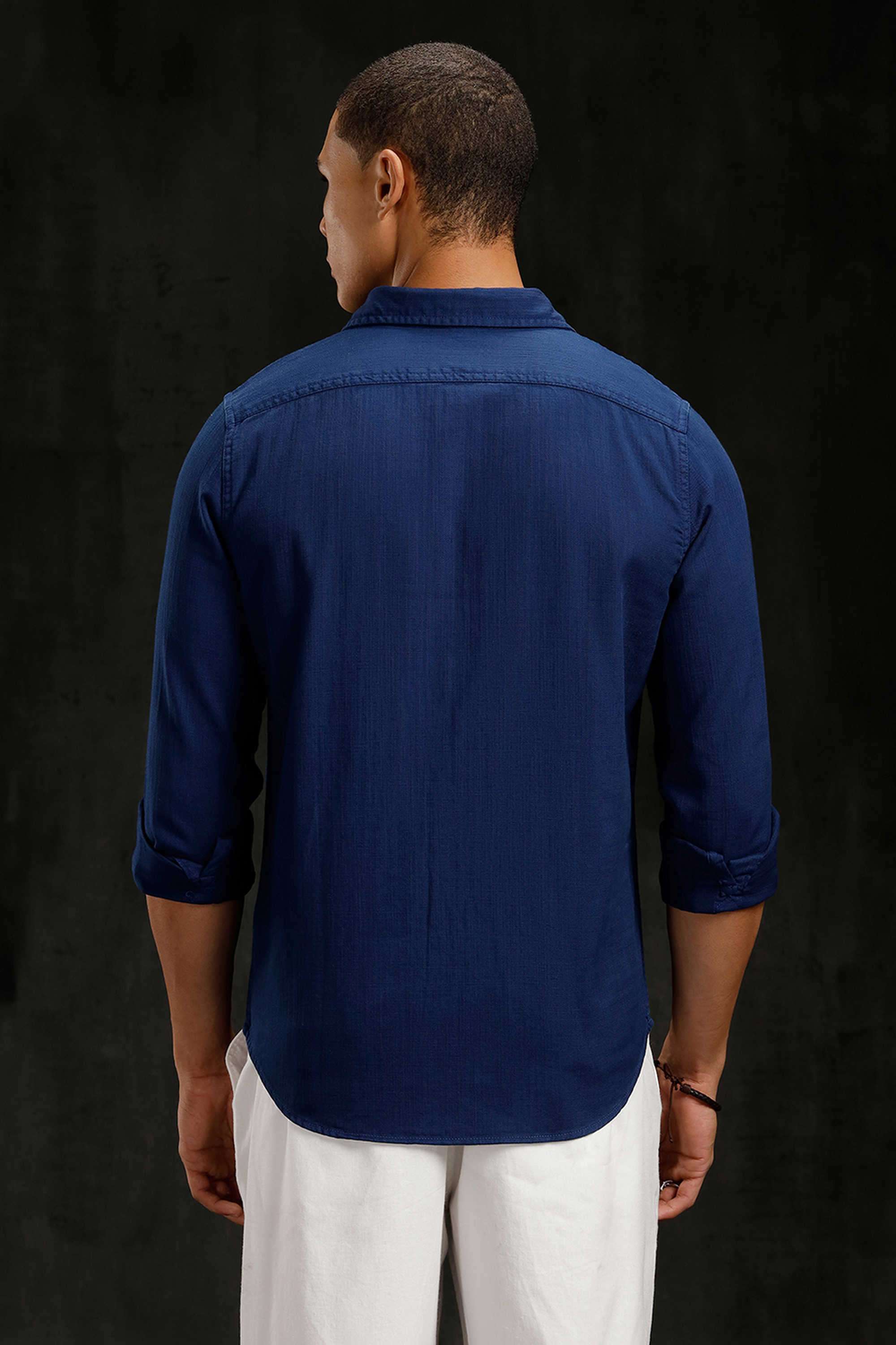 Solid-Cotton-Slim-Fit-Men-s-Casual-Wear-Shirt