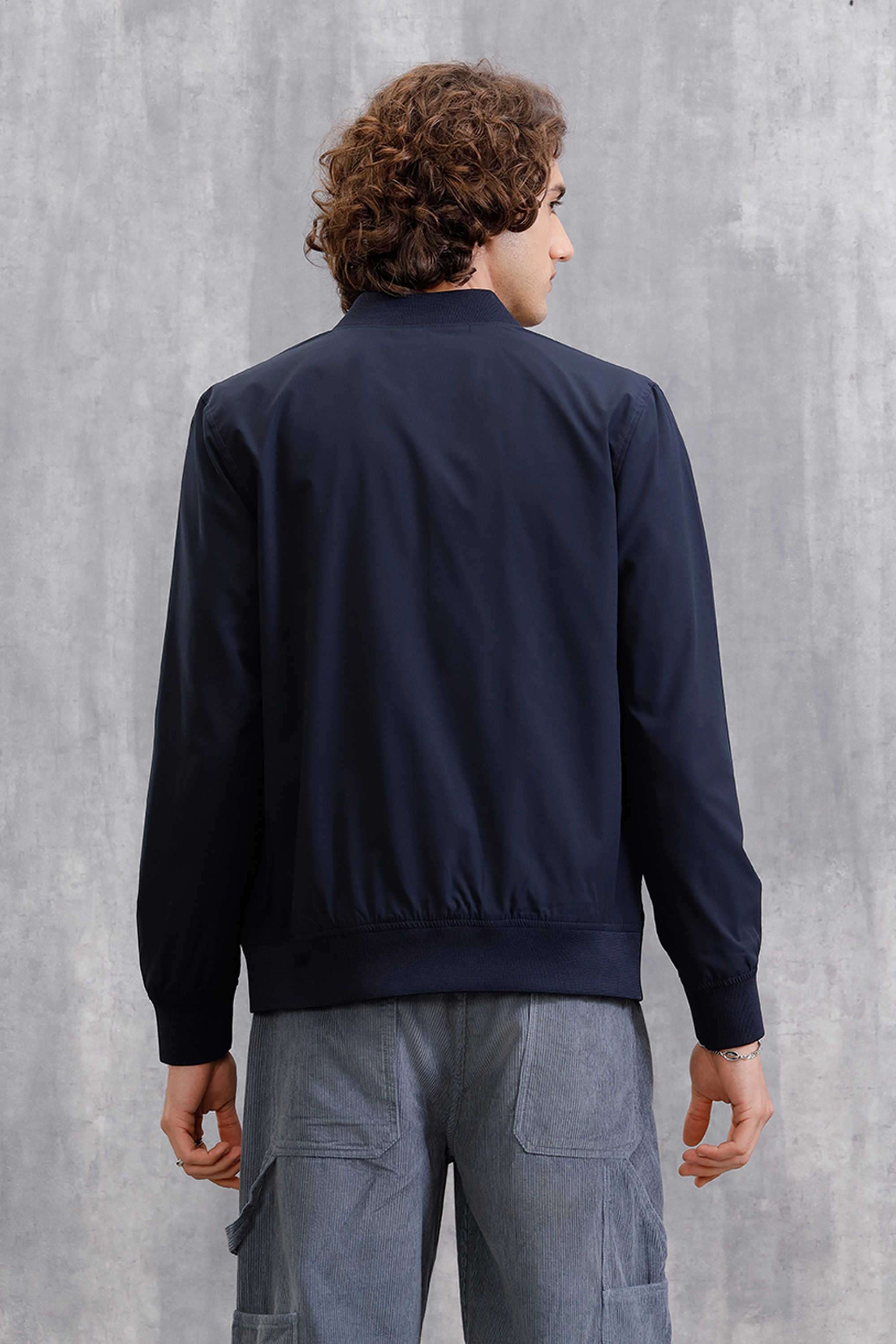 Solid-Polyester-Slim-Fit-Men-s-Casual-Jacket