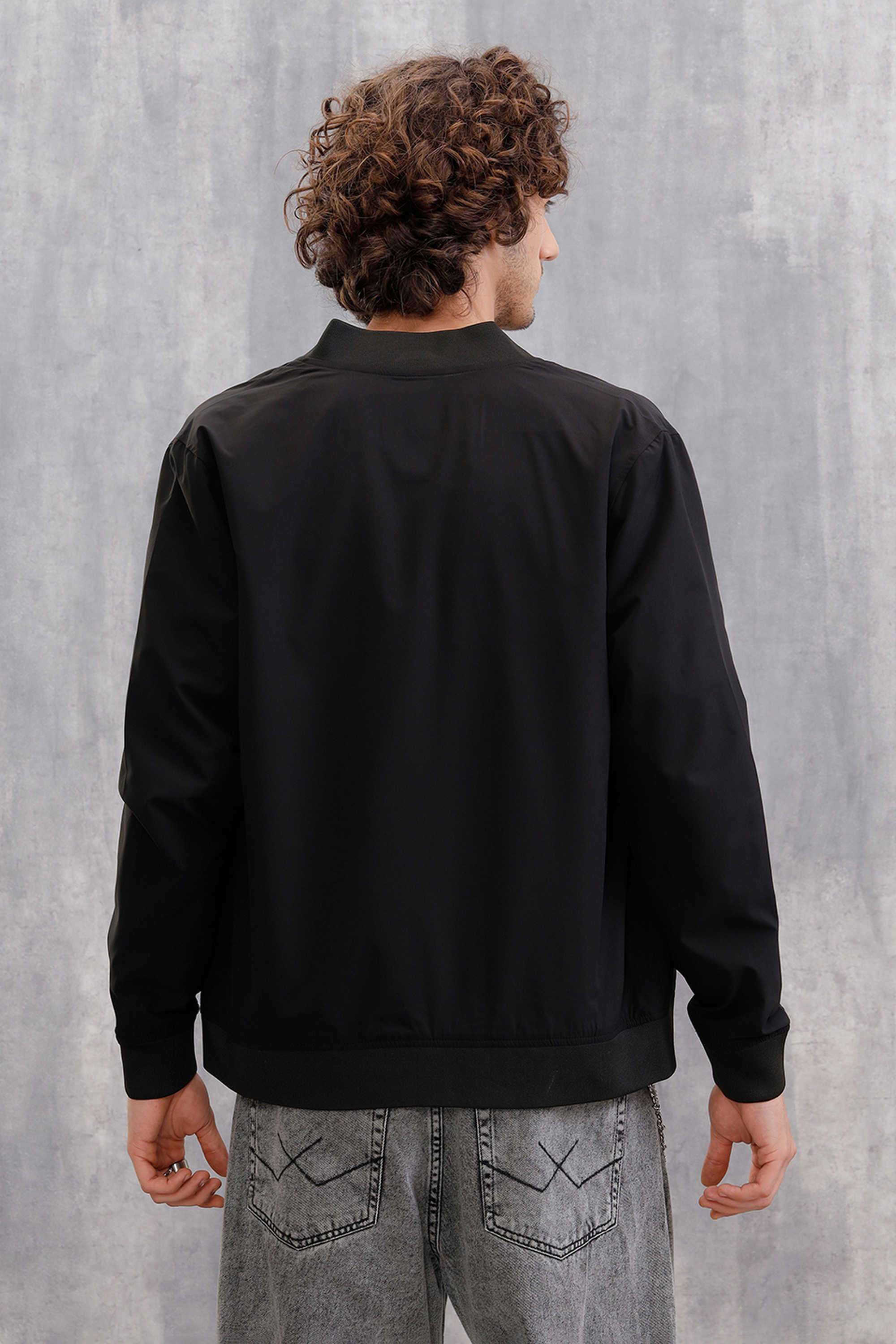 Solid-Polyester-Slim-Fit-Men-s-Casual-Jacket