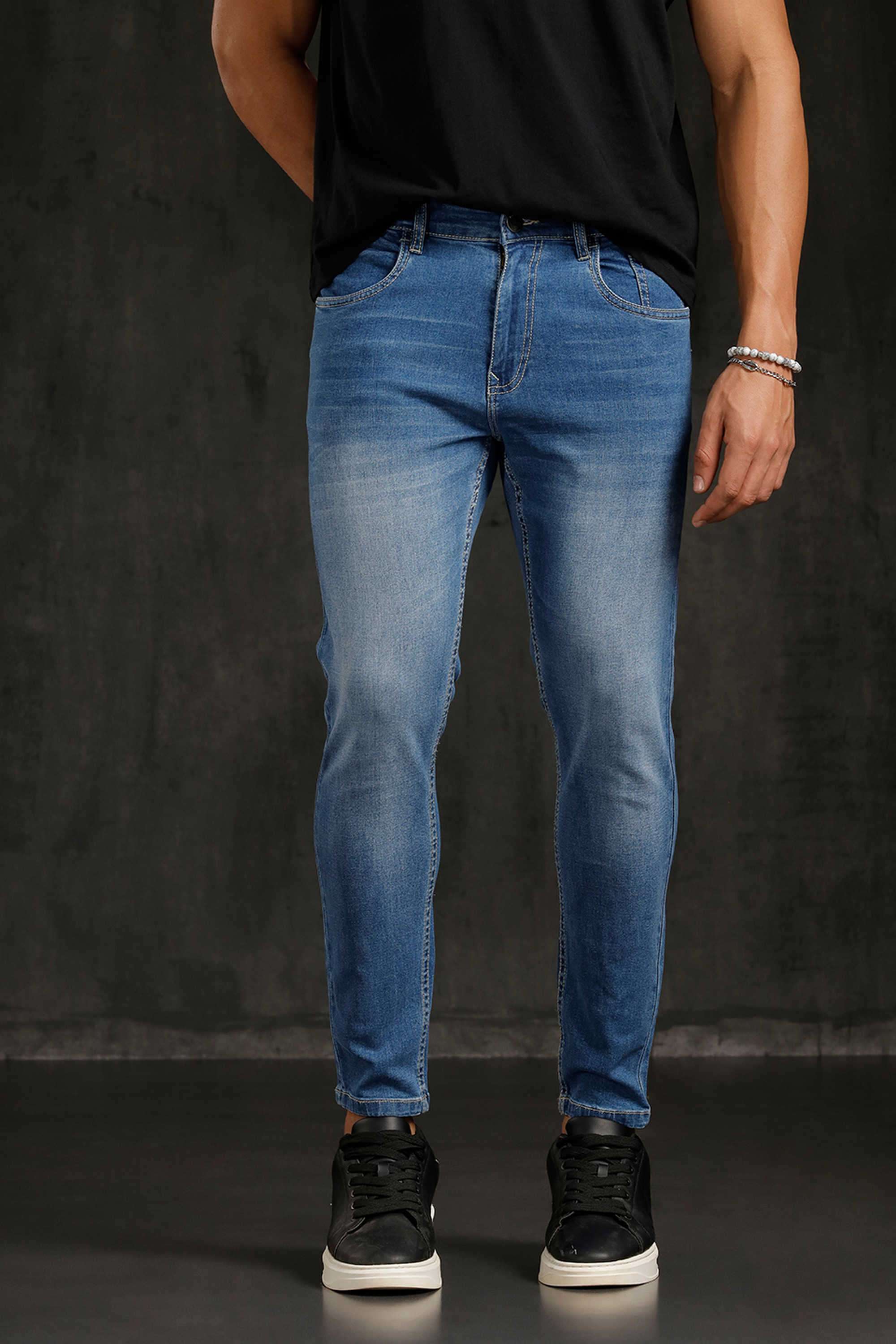 Light-Wash-Cotton-Super-Skinny-Fit-Men-s-Jeans