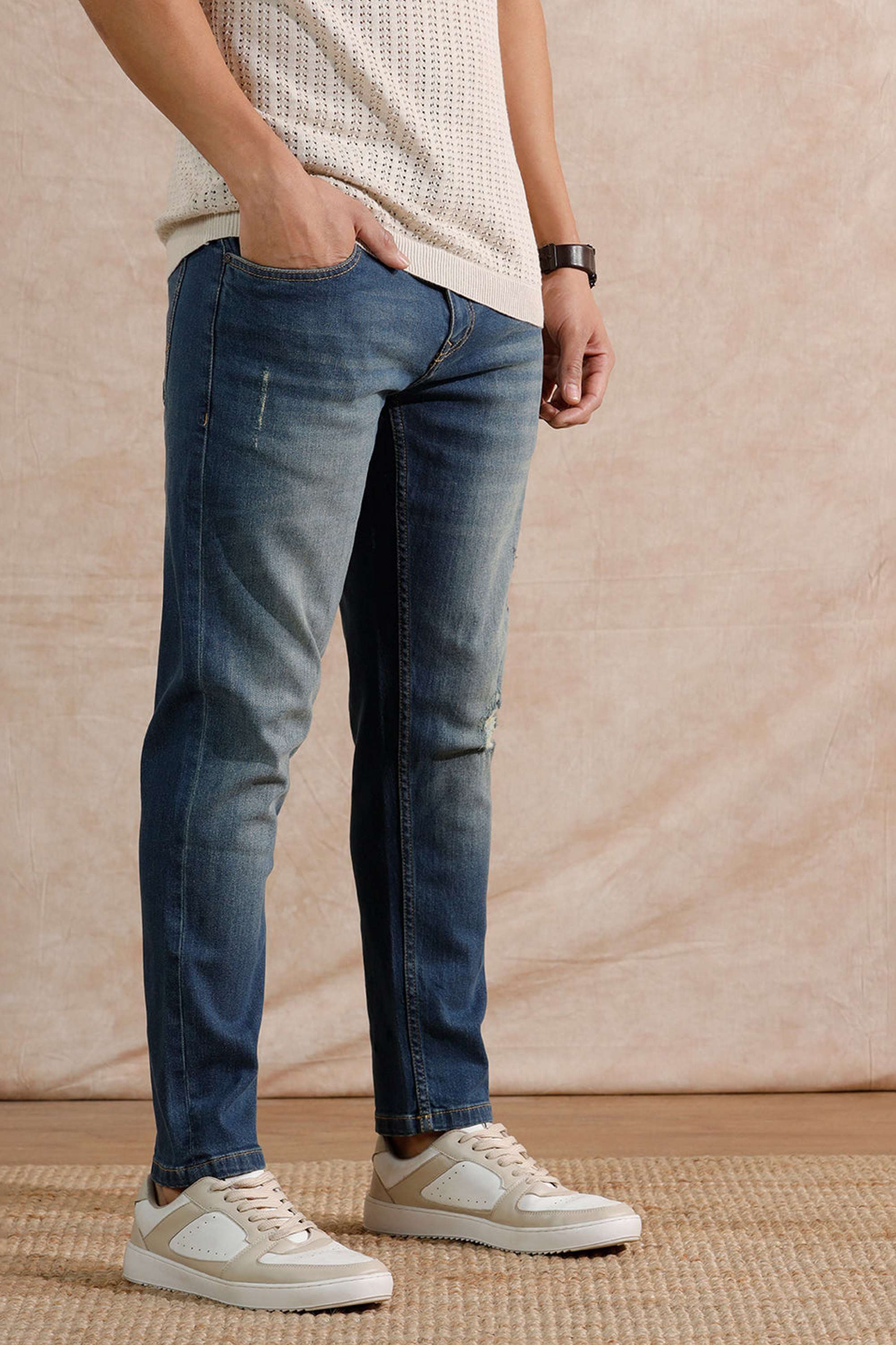 Light-Wash-Cotton-Super-Skinny-Fit-Men-s-Jeans