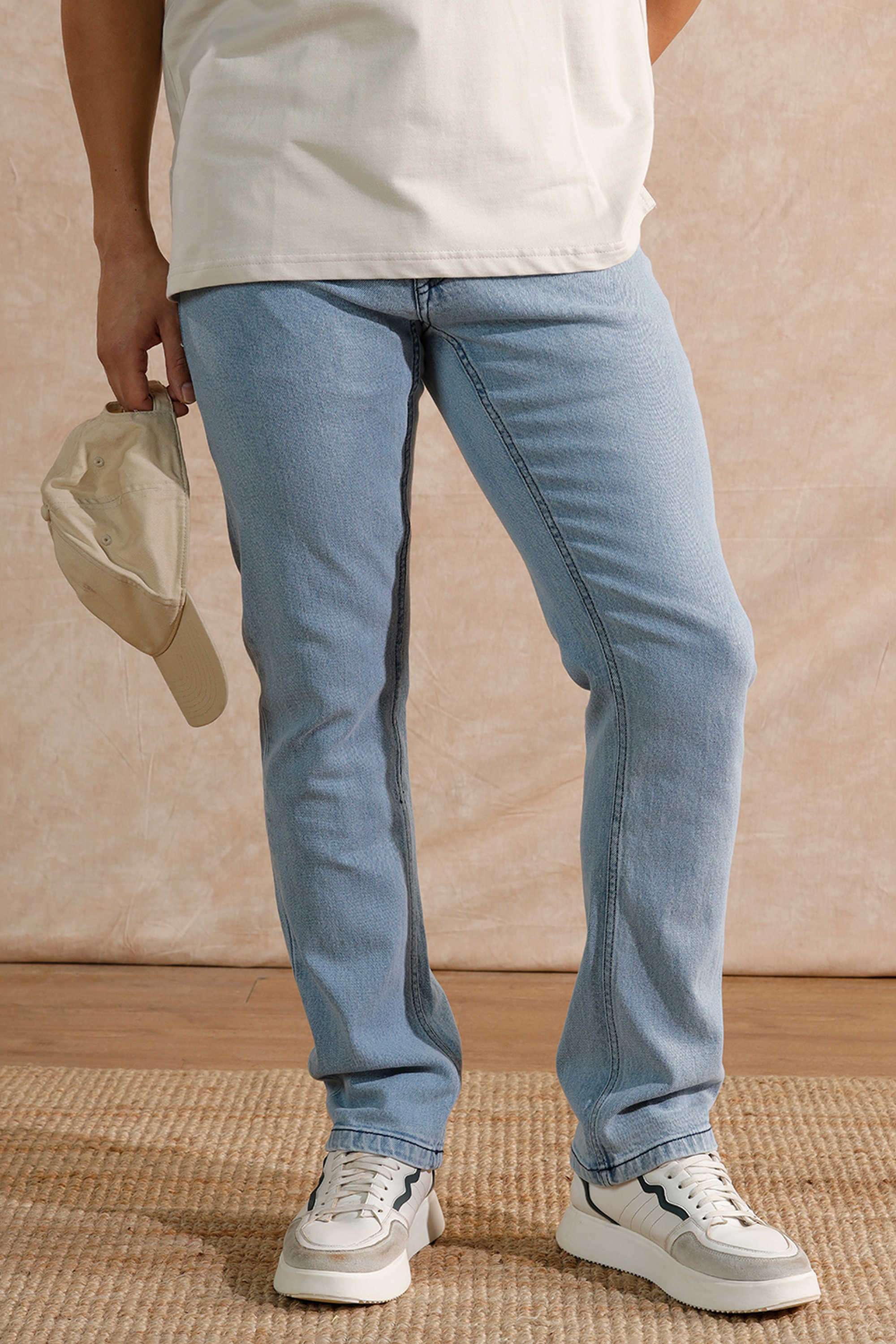 Light-Wash-Cotton-Straight-Fit-Men-s-Jeans