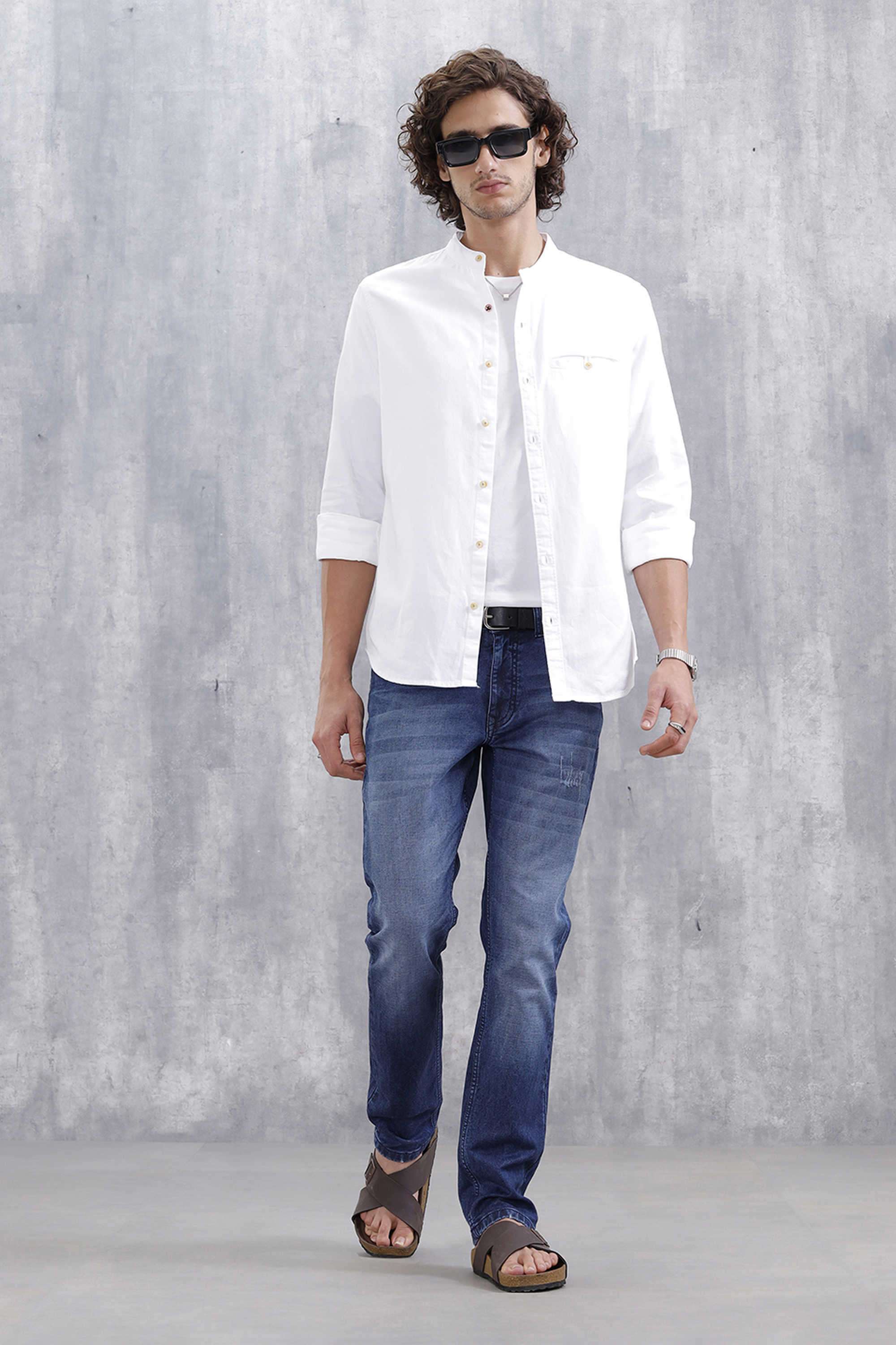 Solid-Cotton-Straight-Fit-Men-s-Jeans