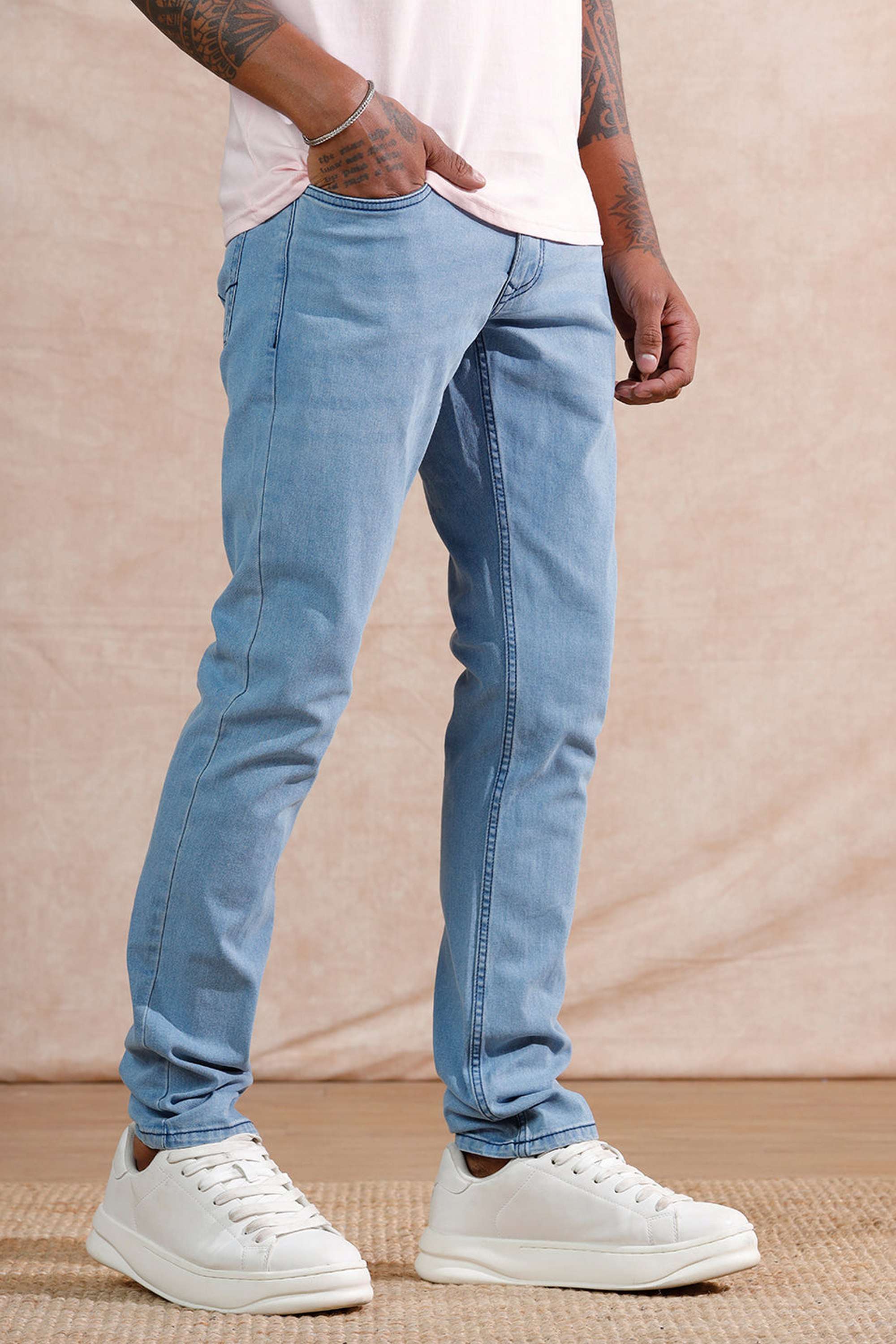 Light-Wash-Cotton-Slim-Fit-Men-s-Jeans