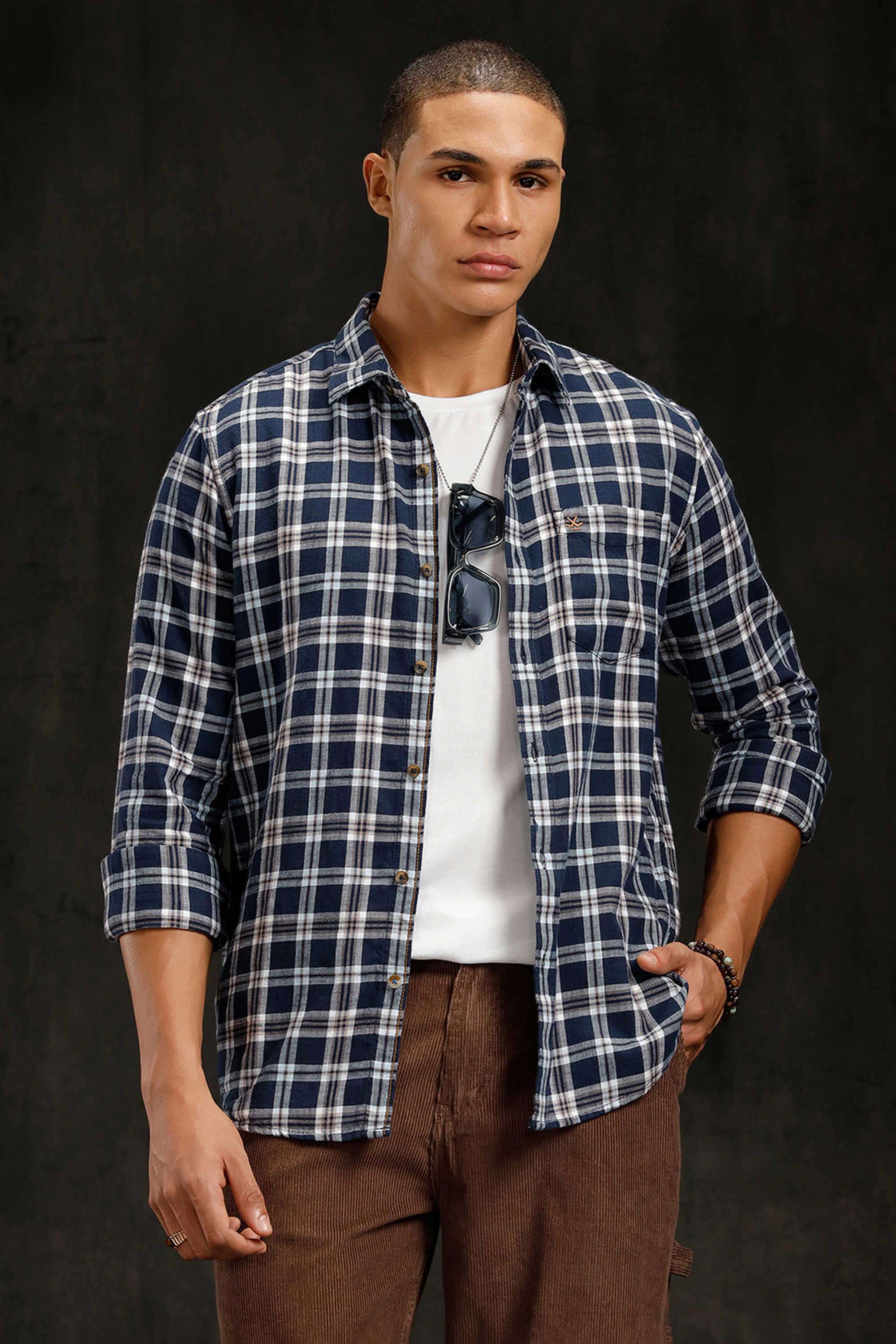 Checks-Cotton-Slim-Fit-Men-s-Casual-Wear-Shirt