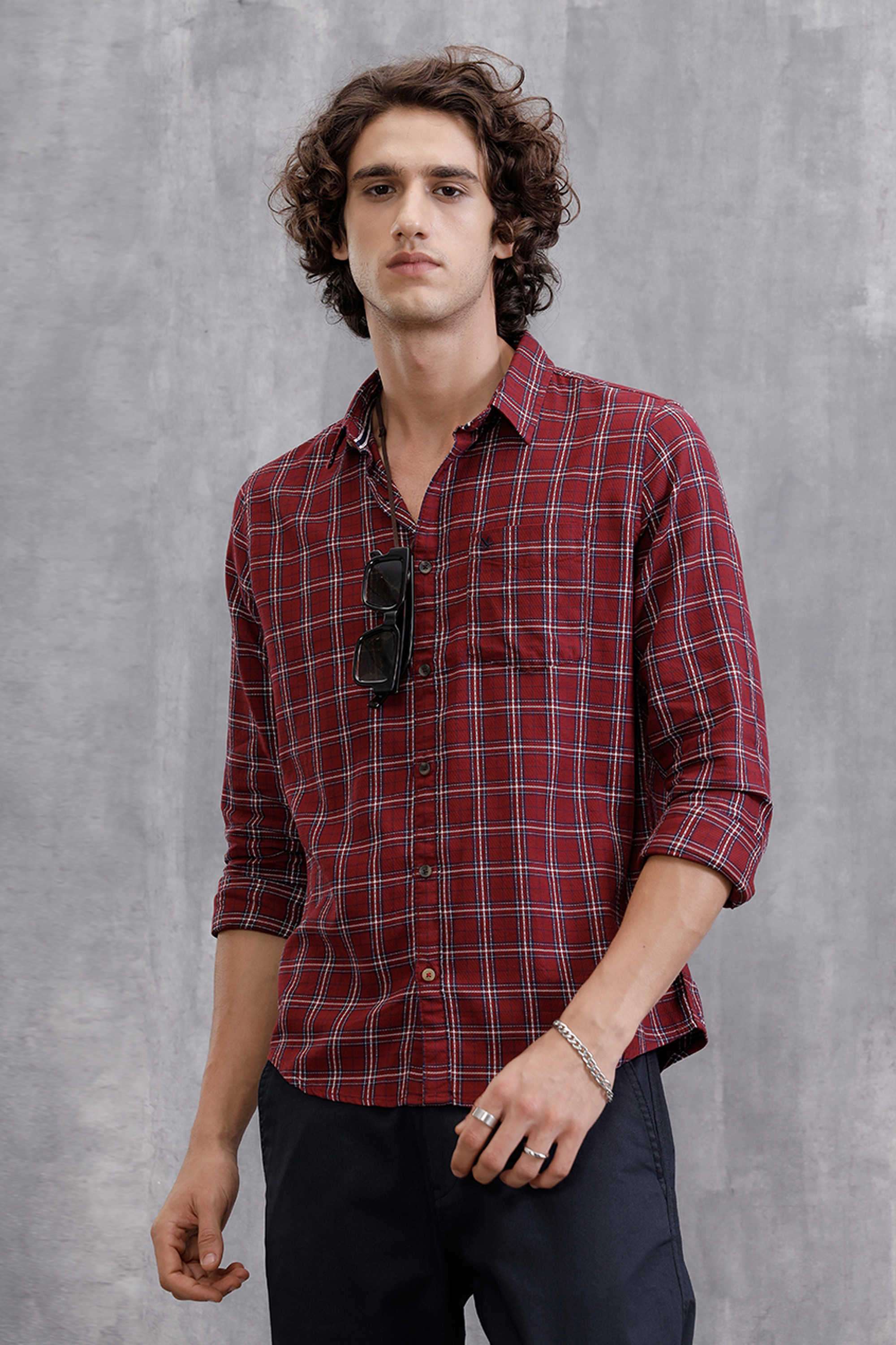 Checks-Cotton-Slim-Fit-Men-s-Casual-Wear-Shirt