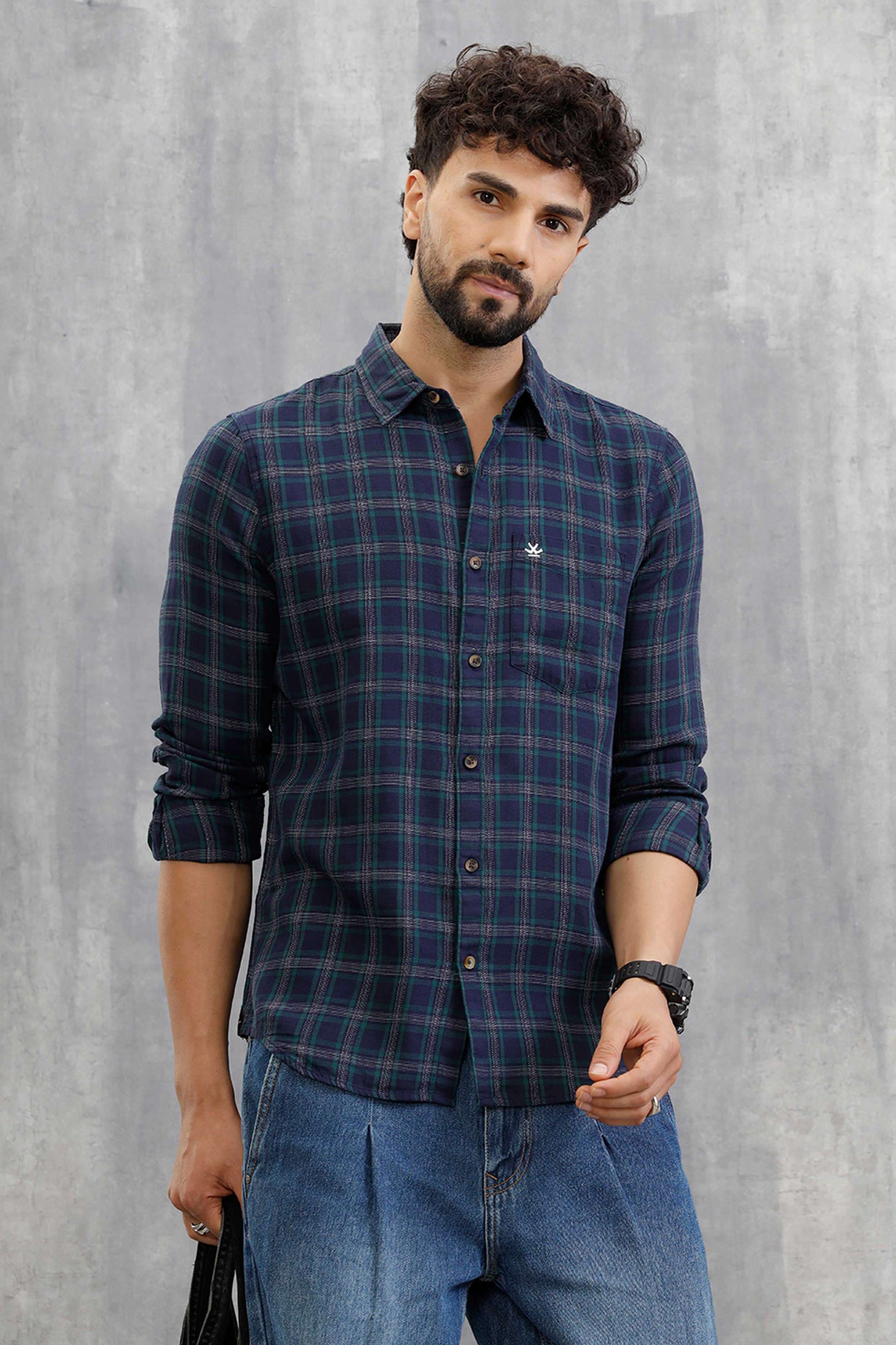 Checks-Cotton-Slim-Fit-Men-s-Casual-Wear-Shirt