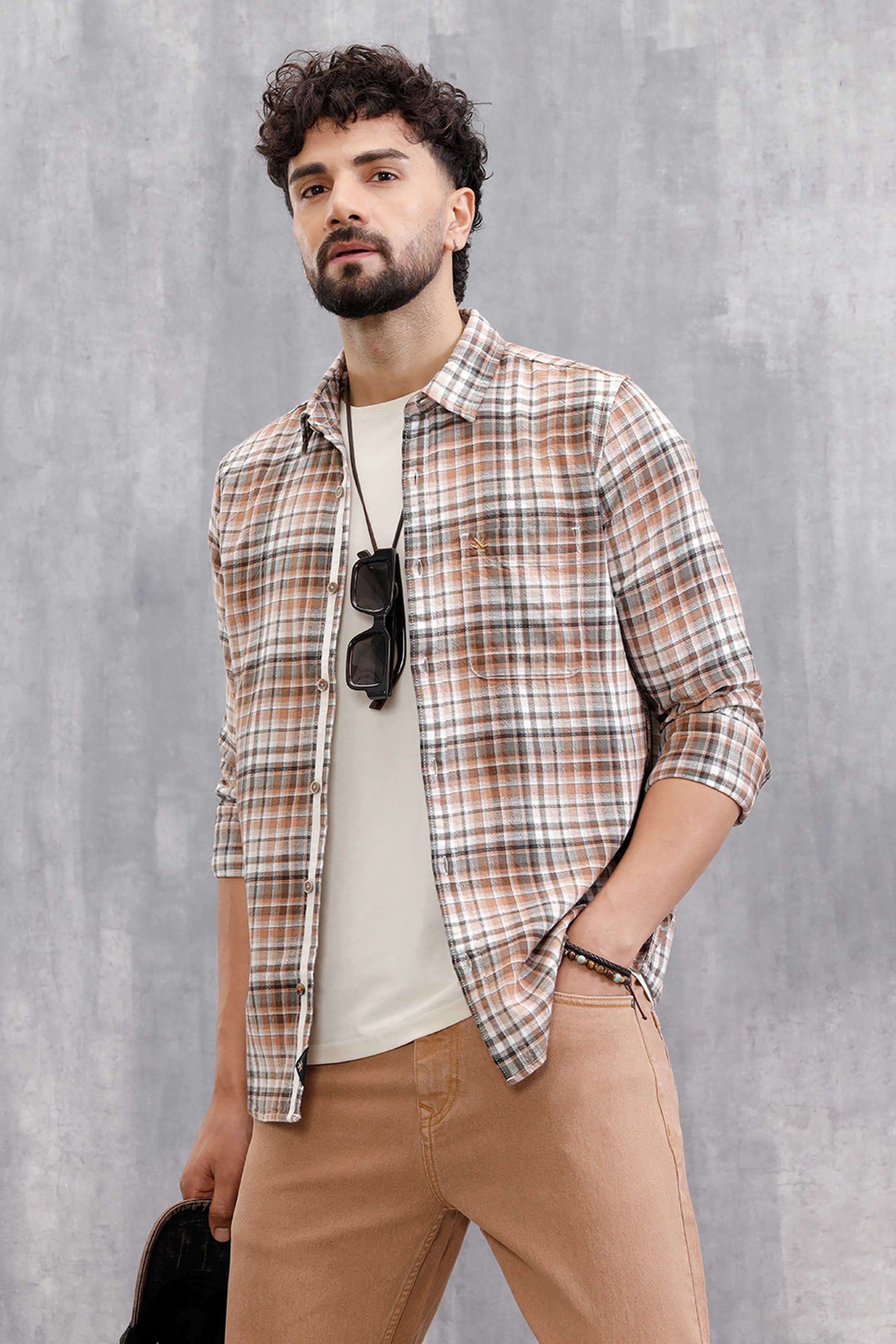 Checks-Cotton-Slim-Fit-Men-s-Casual-Wear-Shirt