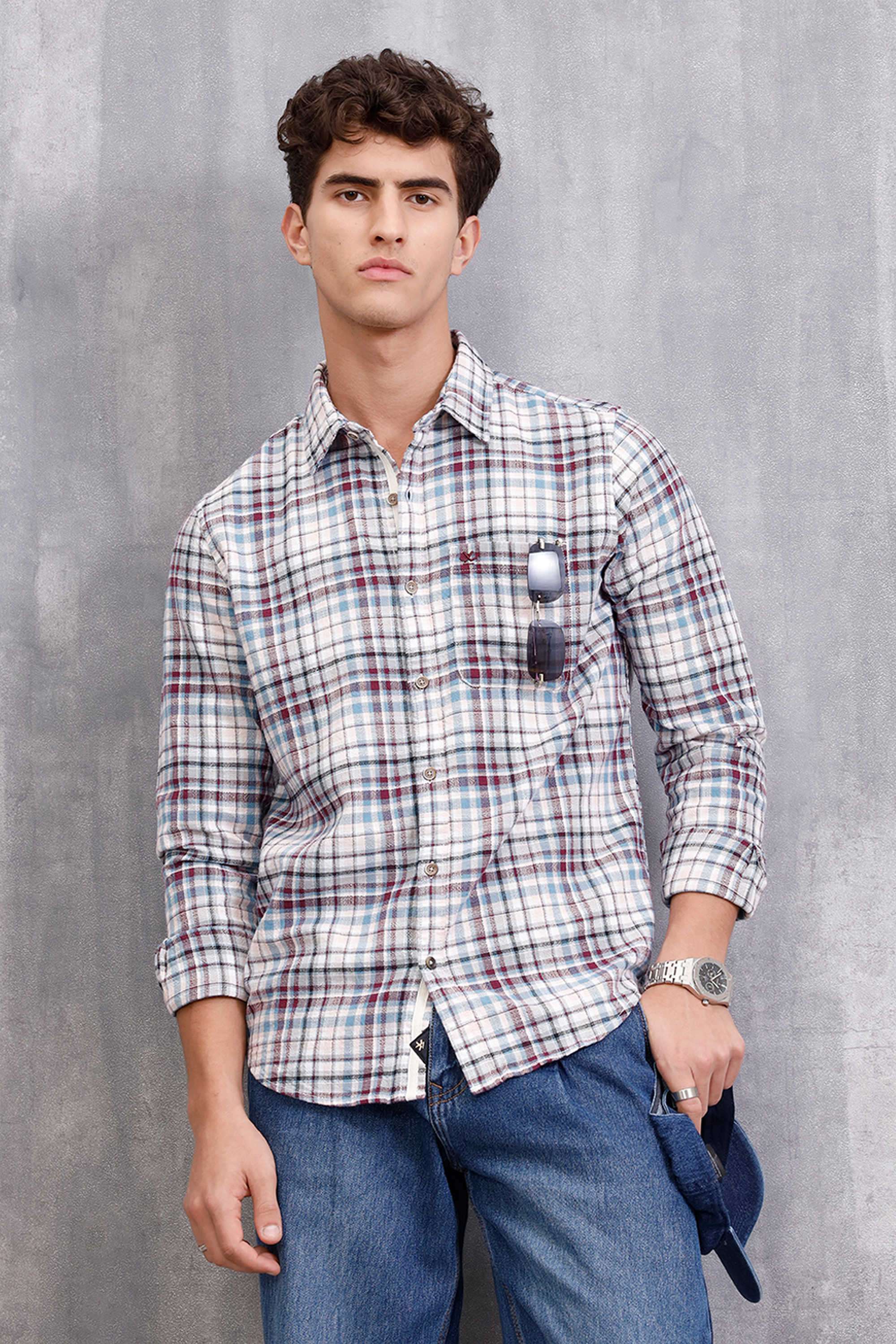 Checks-Cotton-Slim-Fit-Men-s-Casual-Wear-Shirt