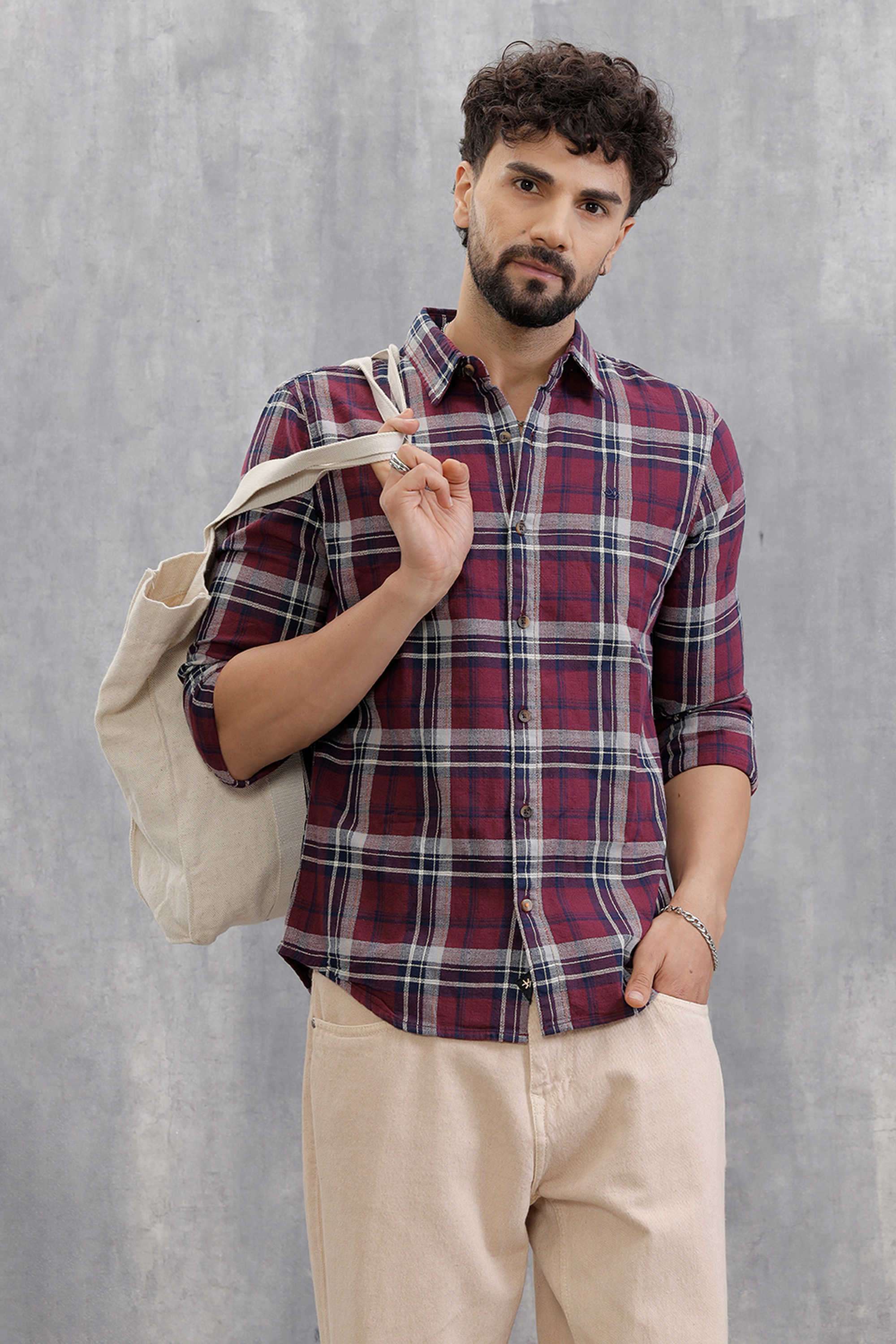 Checks-Cotton-Slim-Fit-Men-s-Casual-Wear-Shirt