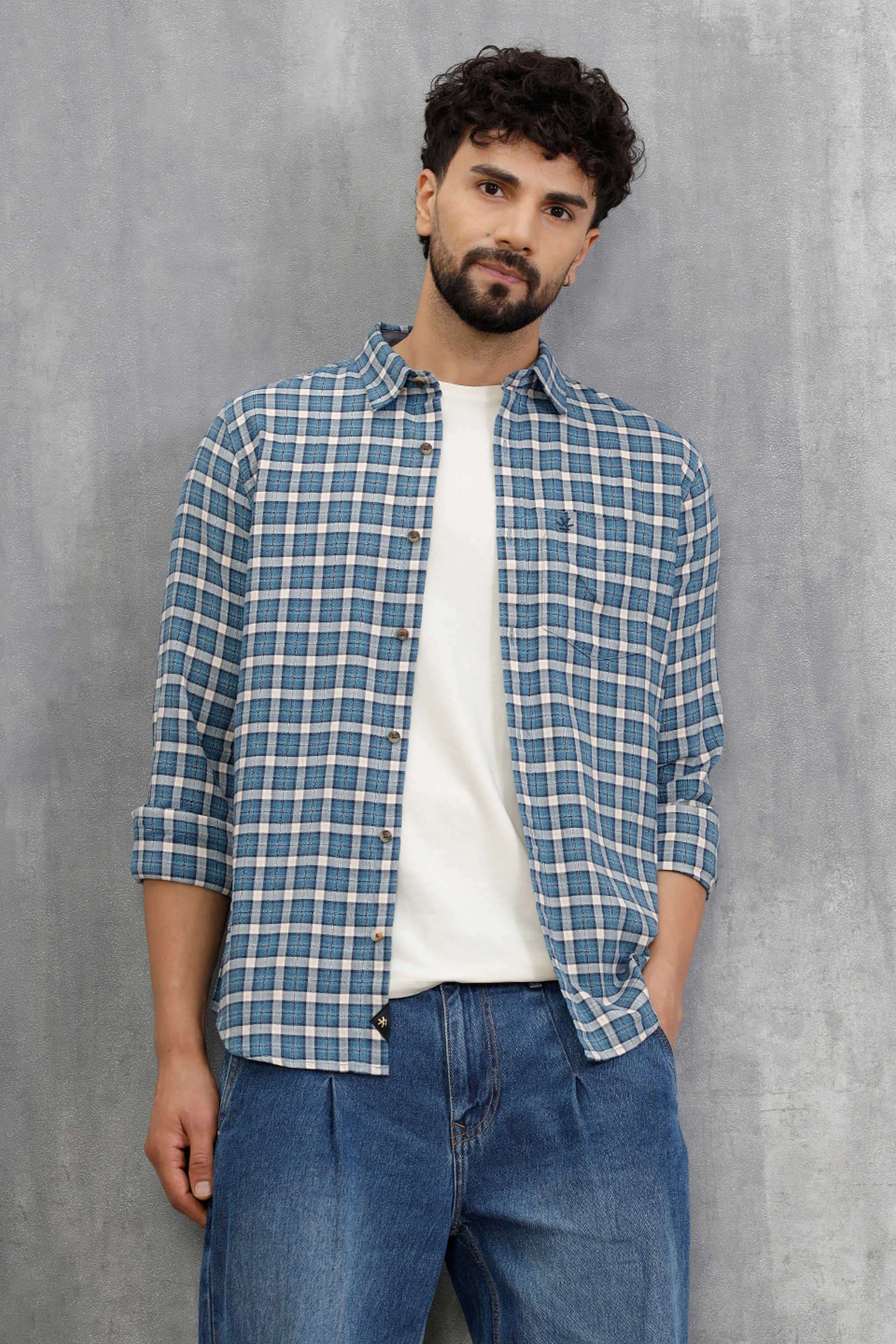 Checks-Cotton-Slim-Fit-Men-s-Casual-Wear-Shirt