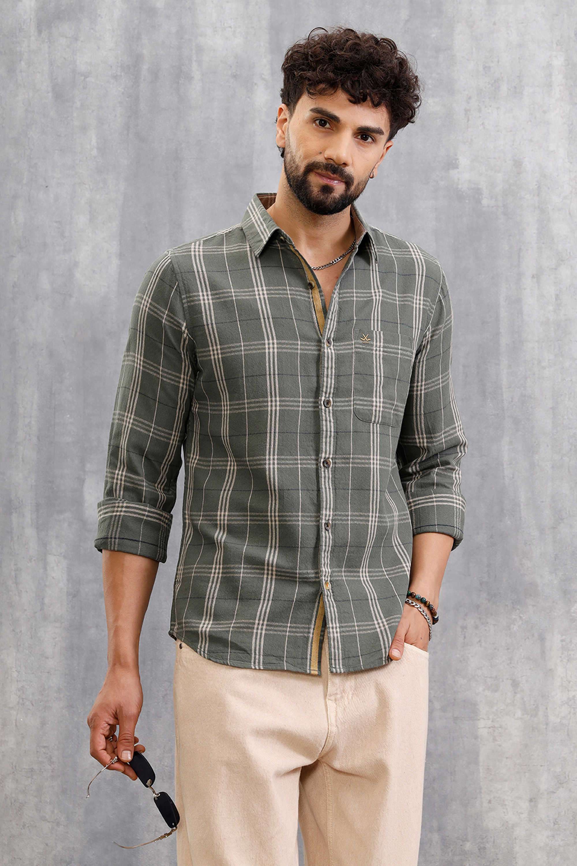 Checks-Cotton-Slim-Fit-Men-s-Casual-Wear-Shirt