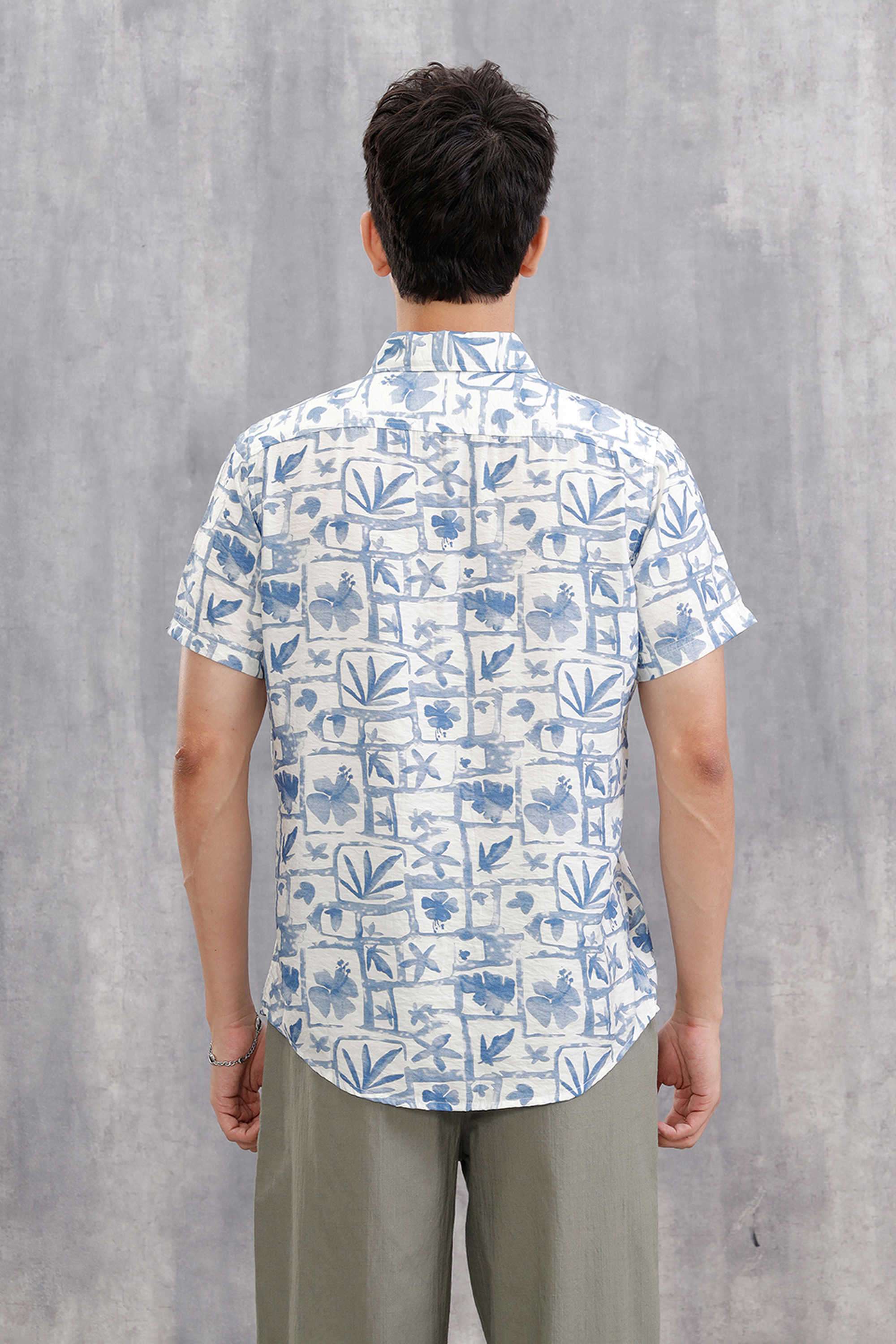 Printed-Nylon-Slim-Fit-Men-s-Casual-Wear-Shirt
