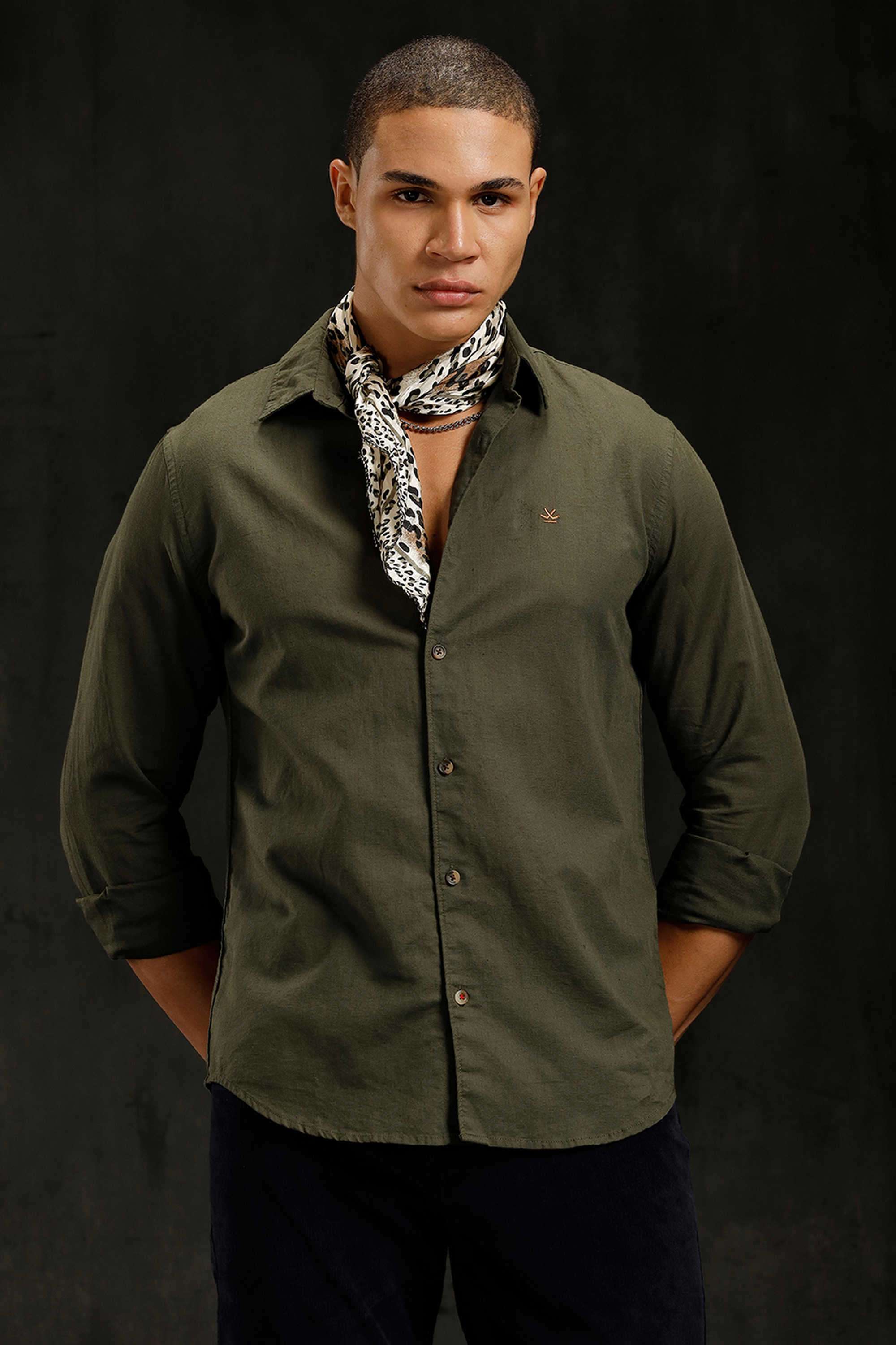 Solid-Cotton-Slim-Fit-Men-s-Casual-Wear-Shirt