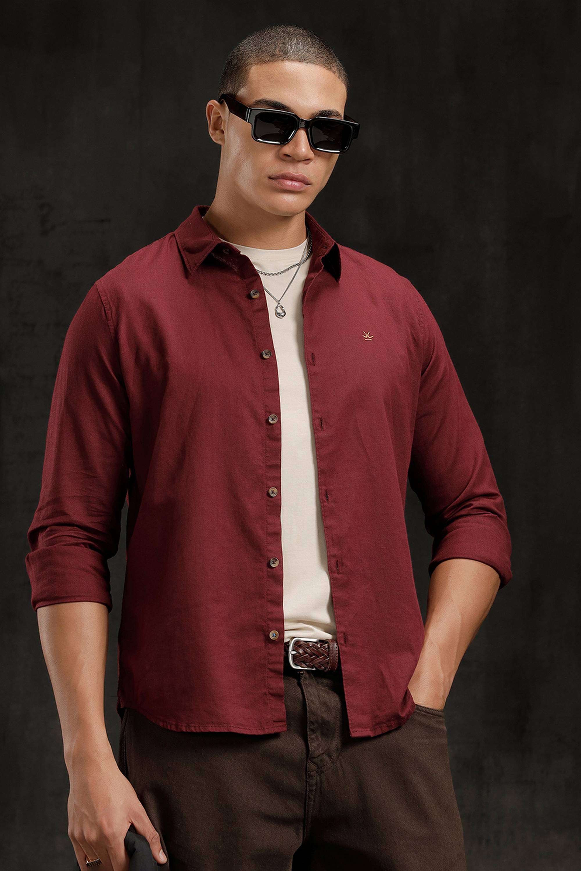 Solid-Cotton-Slim-Fit-Men-s-Shirt