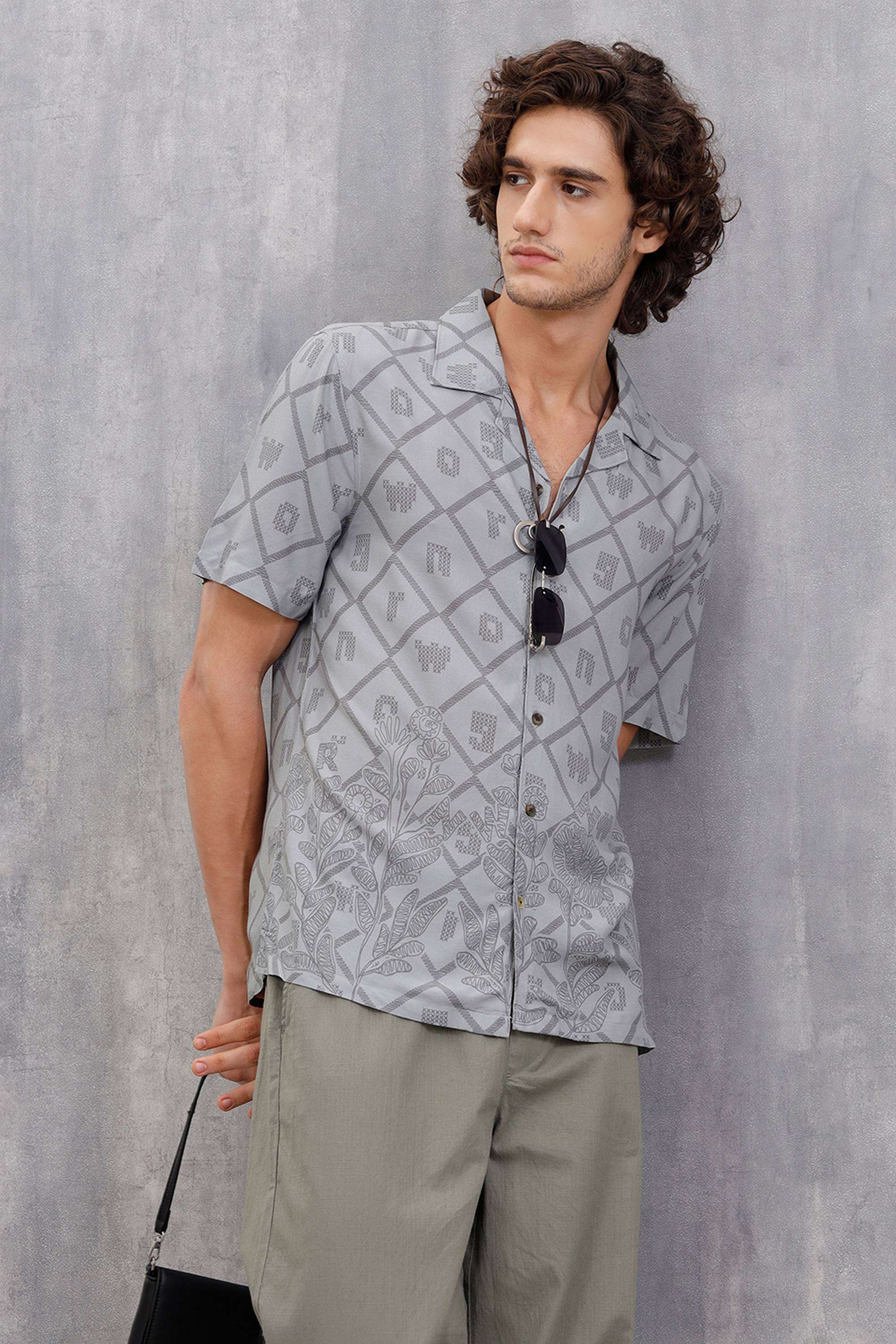 Printed-Viscose-Blend-Regular-Fit-Men-s-Shirt