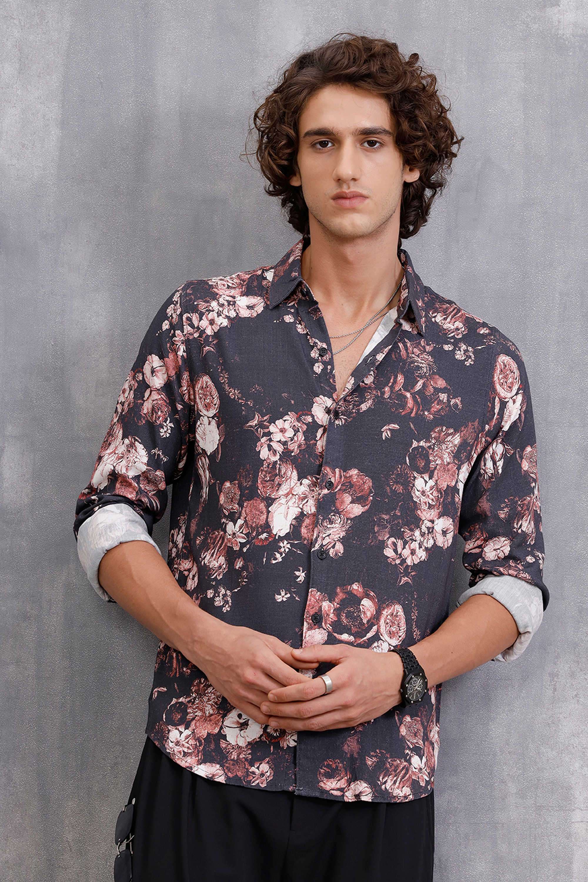 Printed-Polyester-Slim-Fit-Men-s-Casual-Wear-Shirt