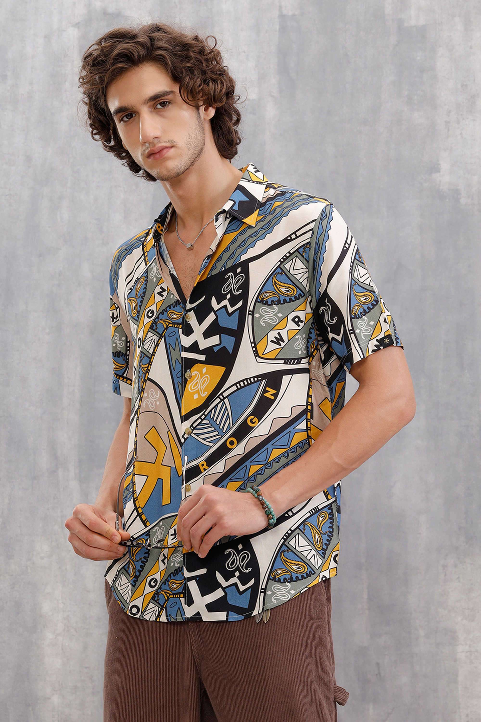Printed-Viscose-Blend-Slim-Fit-Men-s-Casual-Wear-Shirt