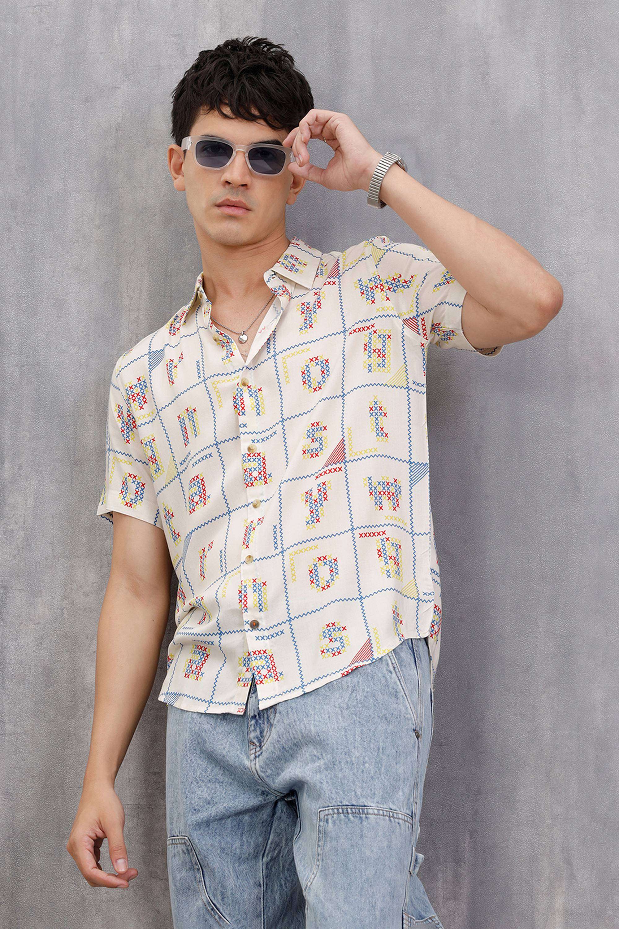 Checks-Viscose-Blend-Slim-Fit-Men-s-Shirt